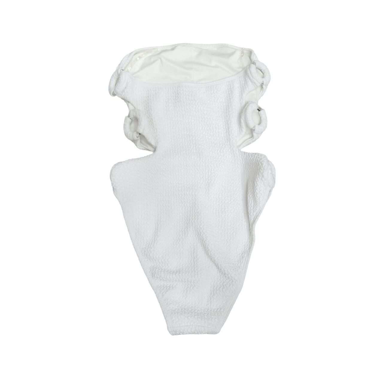 Forever 21 White Textured Monokini Swimsuit 