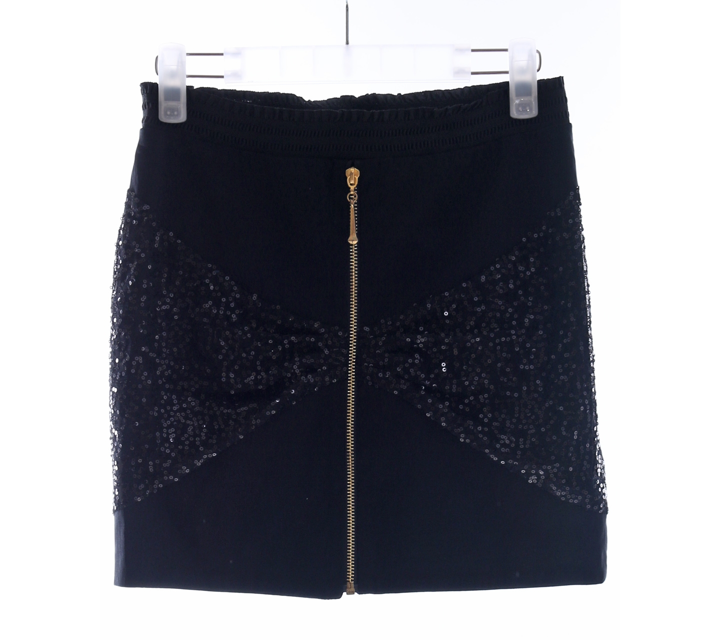 Friends of Couture Black Swing The Haertache Sequins Mini Skirt