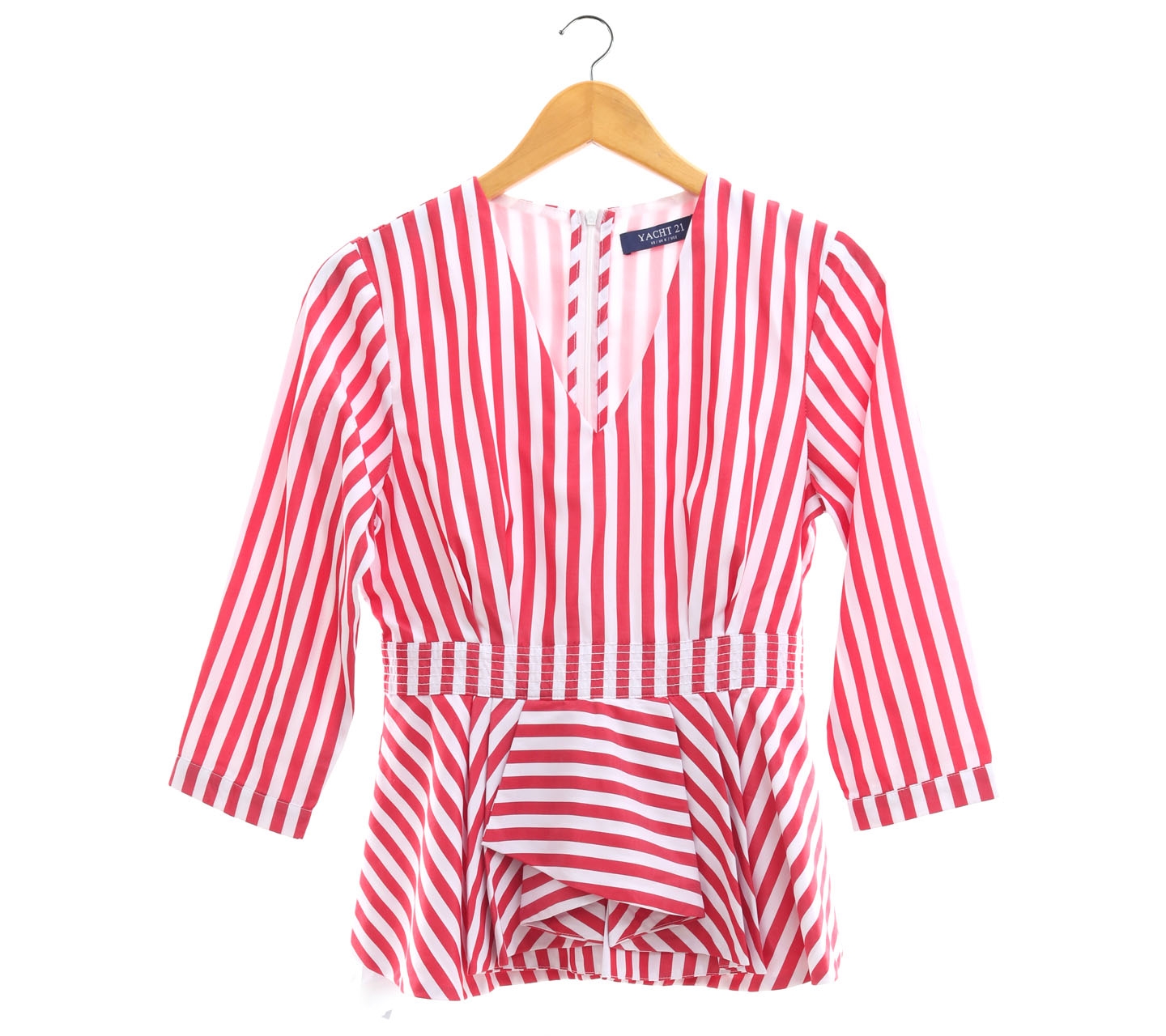 Yacht 21 White & Red Striped Blouse