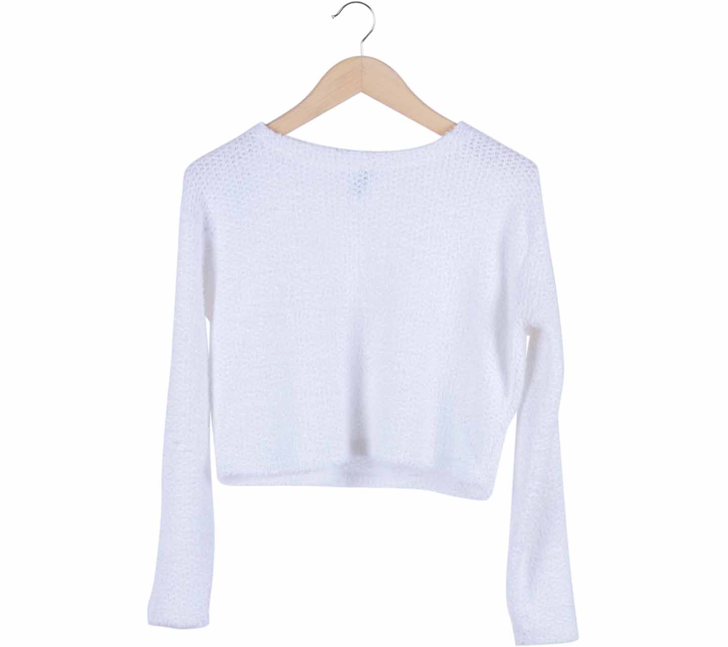 H&M White cropped sweater Sweater