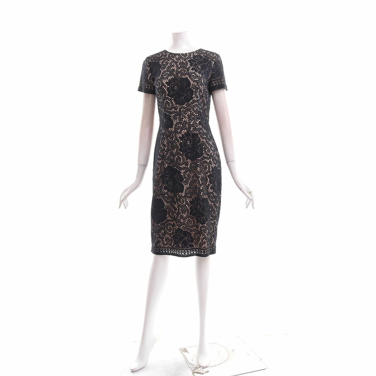 VOTUM By Sebastian & Cristina Black Parforated Midi Dress