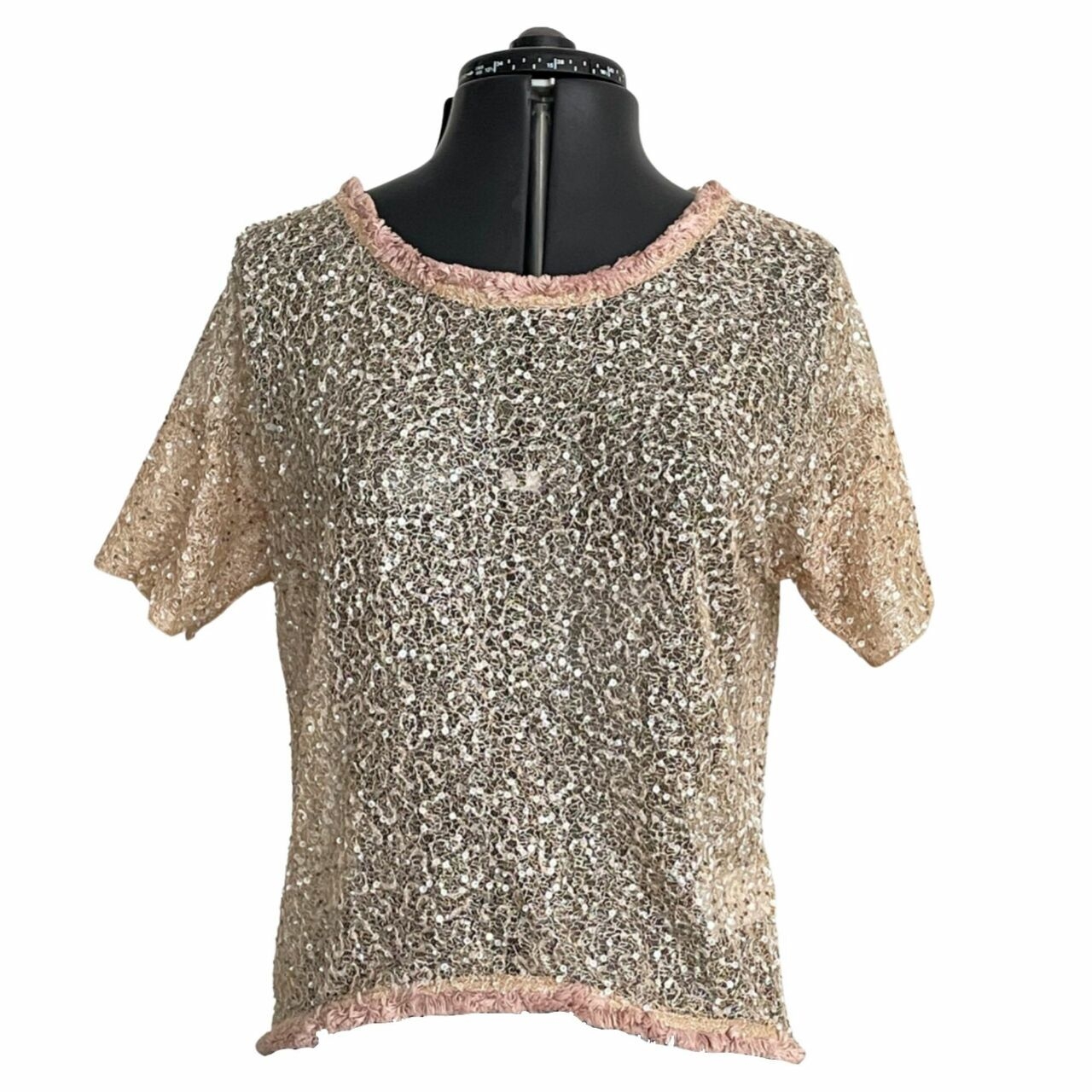 Pinko Pink Sequin See-through Top
