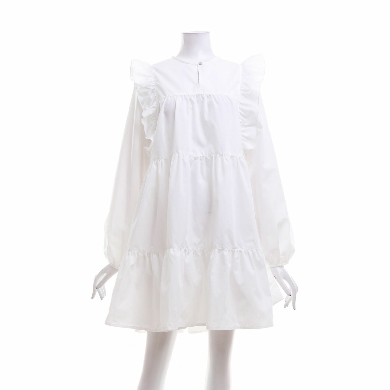 sideline Off White Ruffle Mini Dress