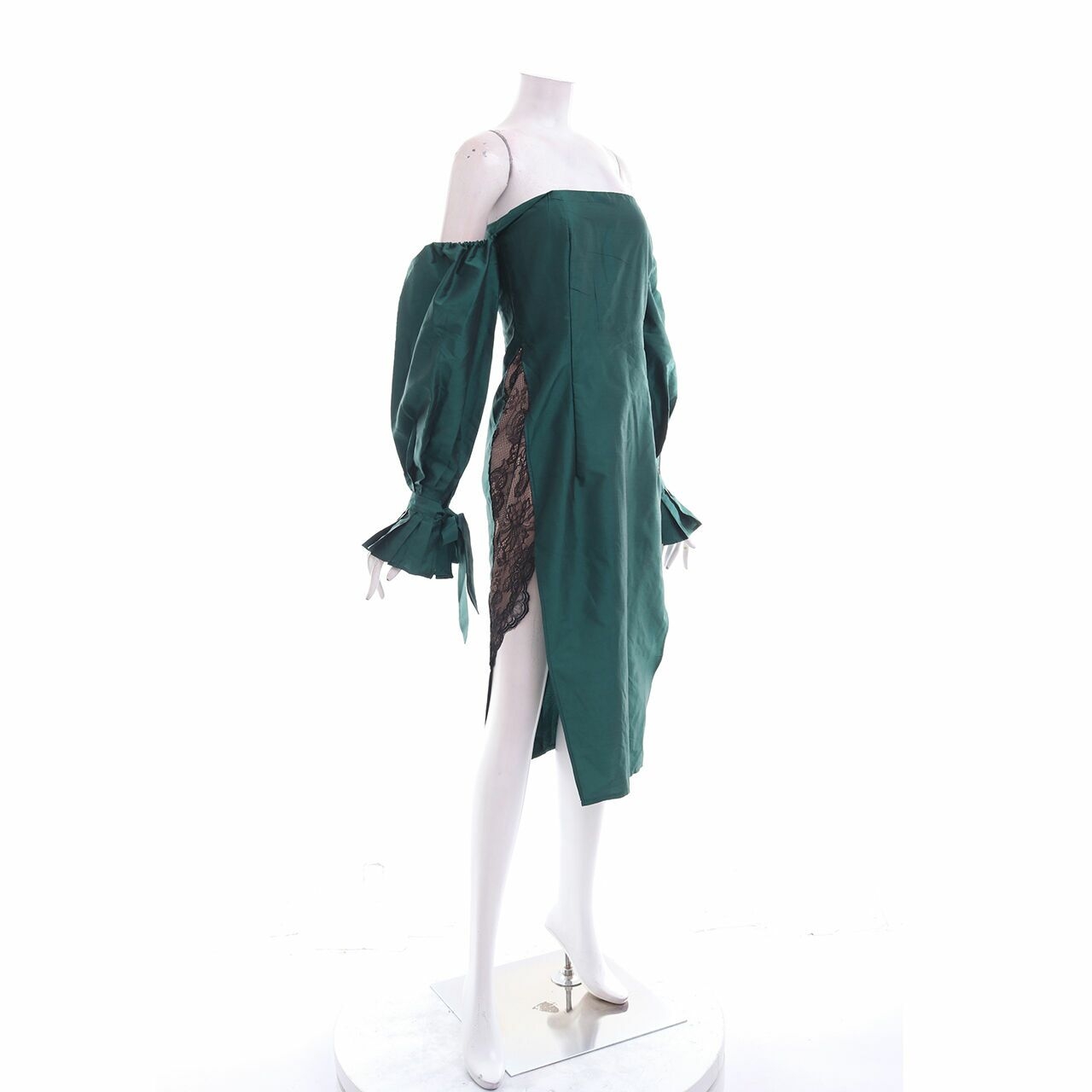 Veresa x alvasus. Dark Green Off Shoulder Midi Dress