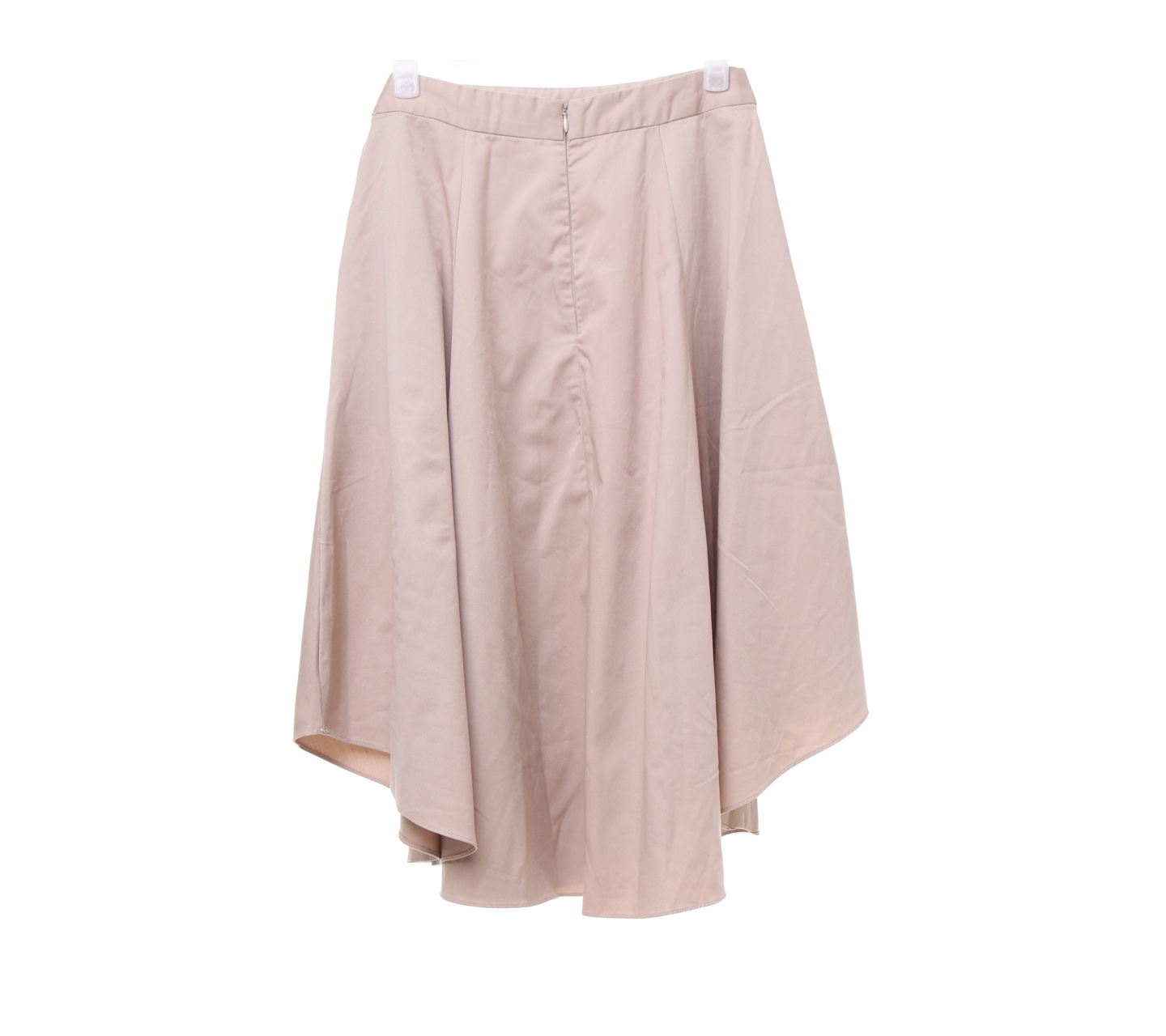 Cotton Ink Beige Slit Midi Skirt