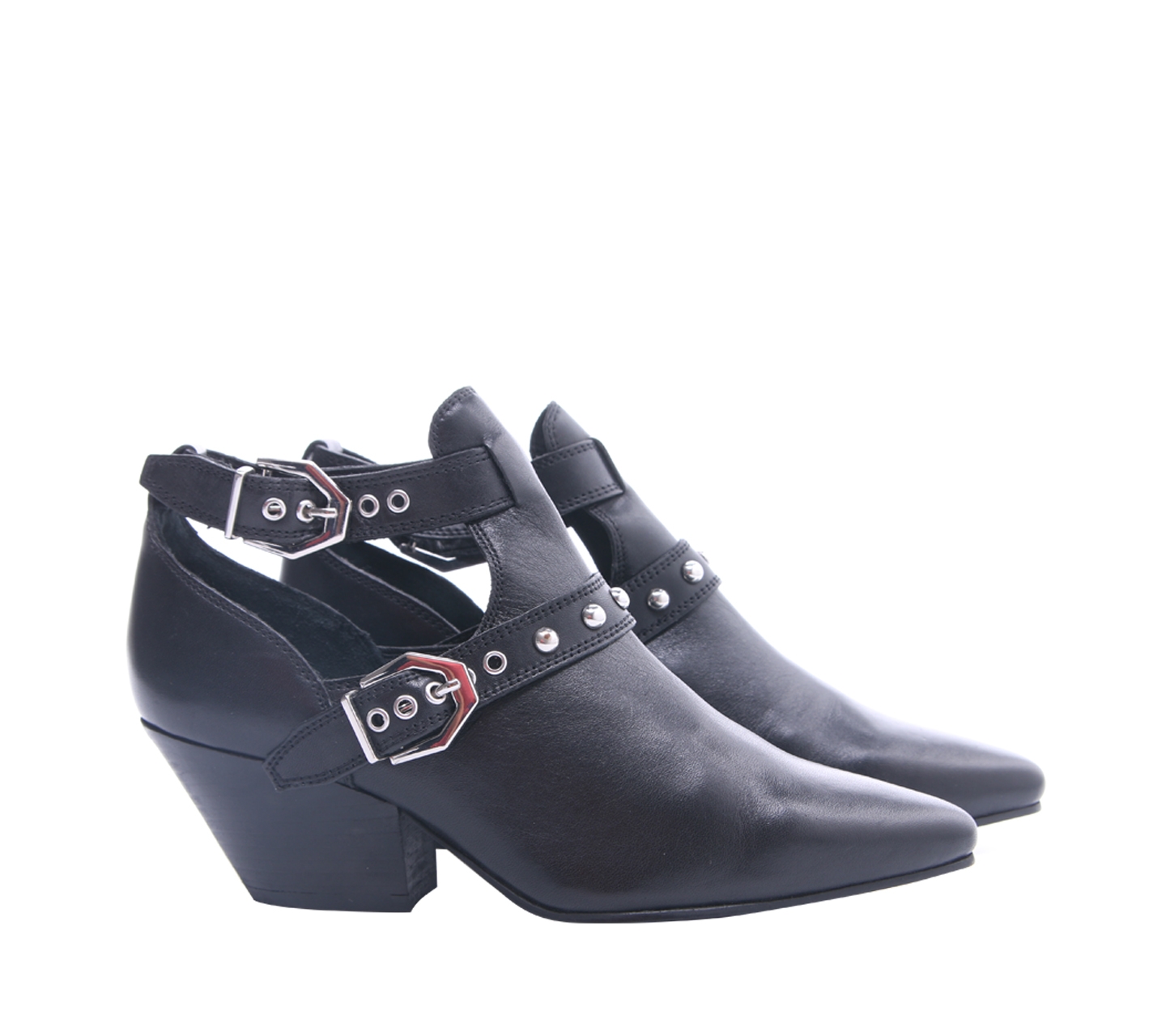 Manfield Black Boots Heels