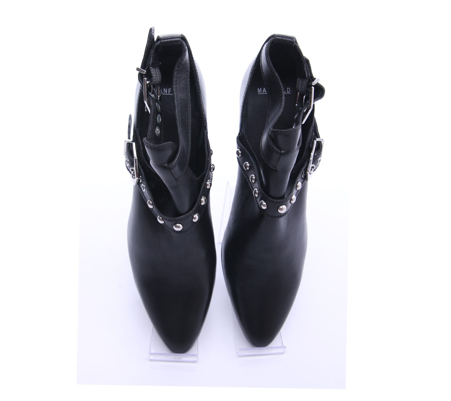 Manfield Black Boots Heels