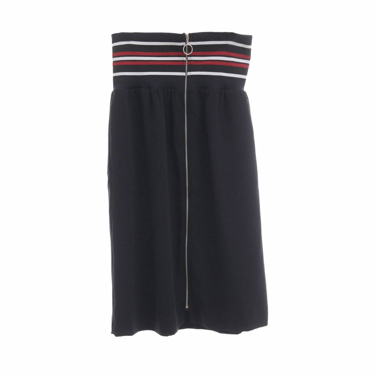Zara Navy & Multi Stripes Midi Skirt