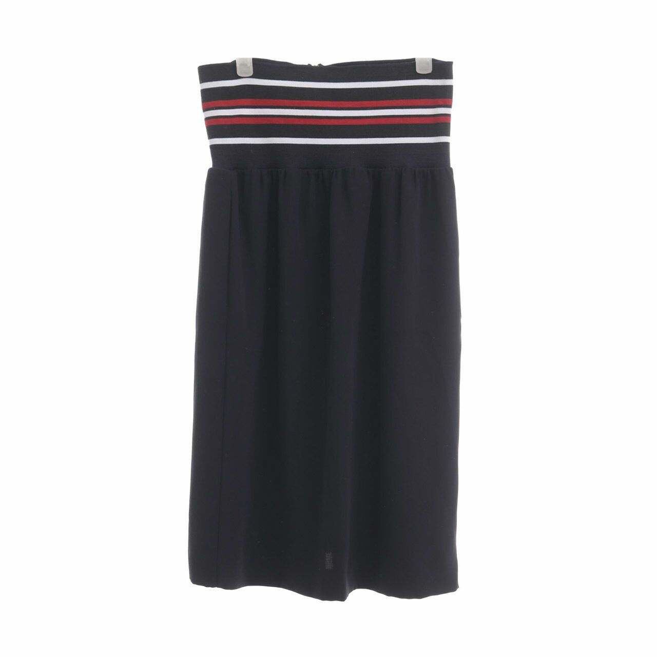 Zara Navy & Multi Stripes Midi Skirt