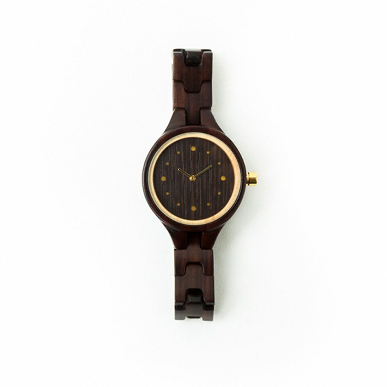 Woodka Dark Brown Kinu Classic Sonokeling Wristwatch