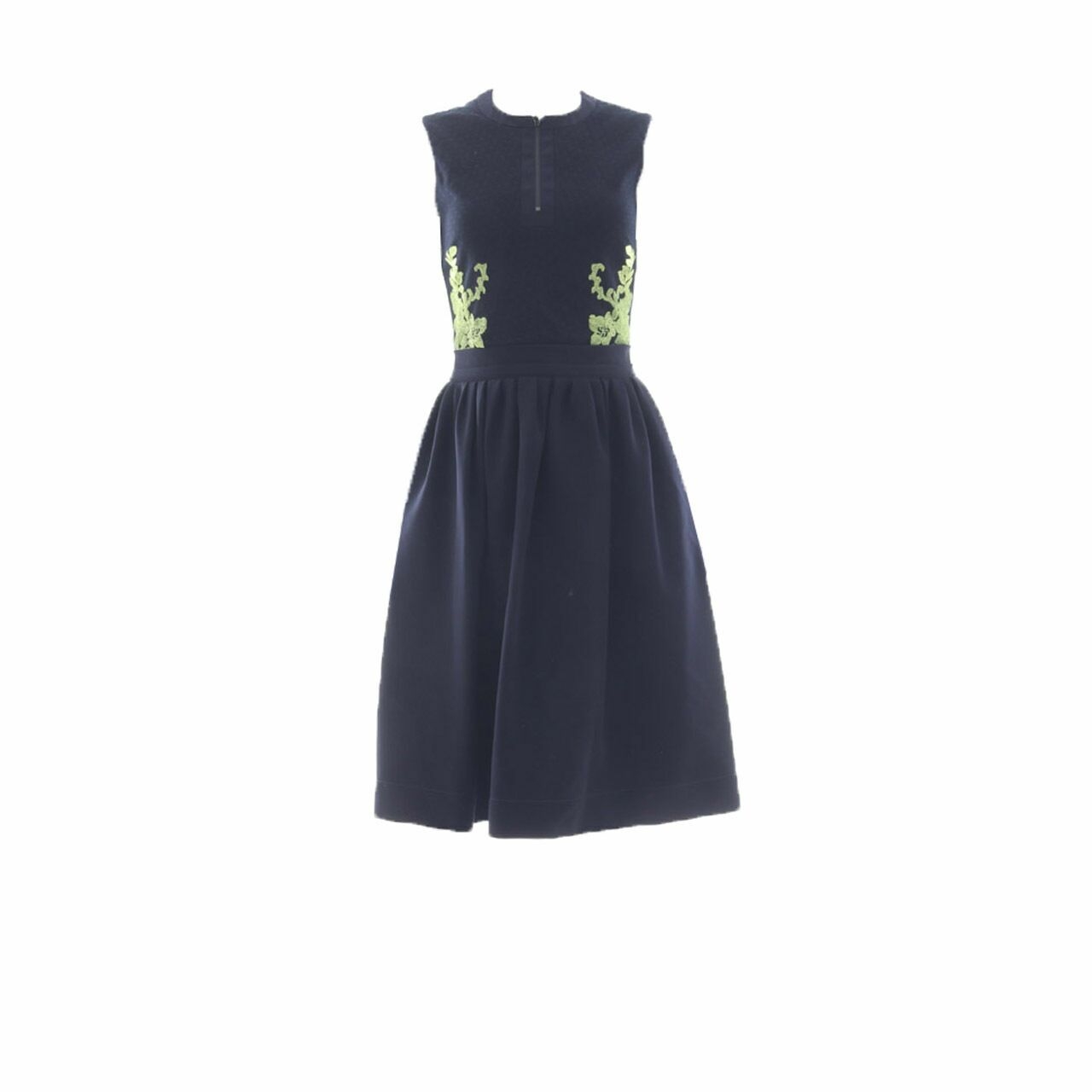 Preen By Thornton Bregazzi Navy with Lace Neon Mini Dress
