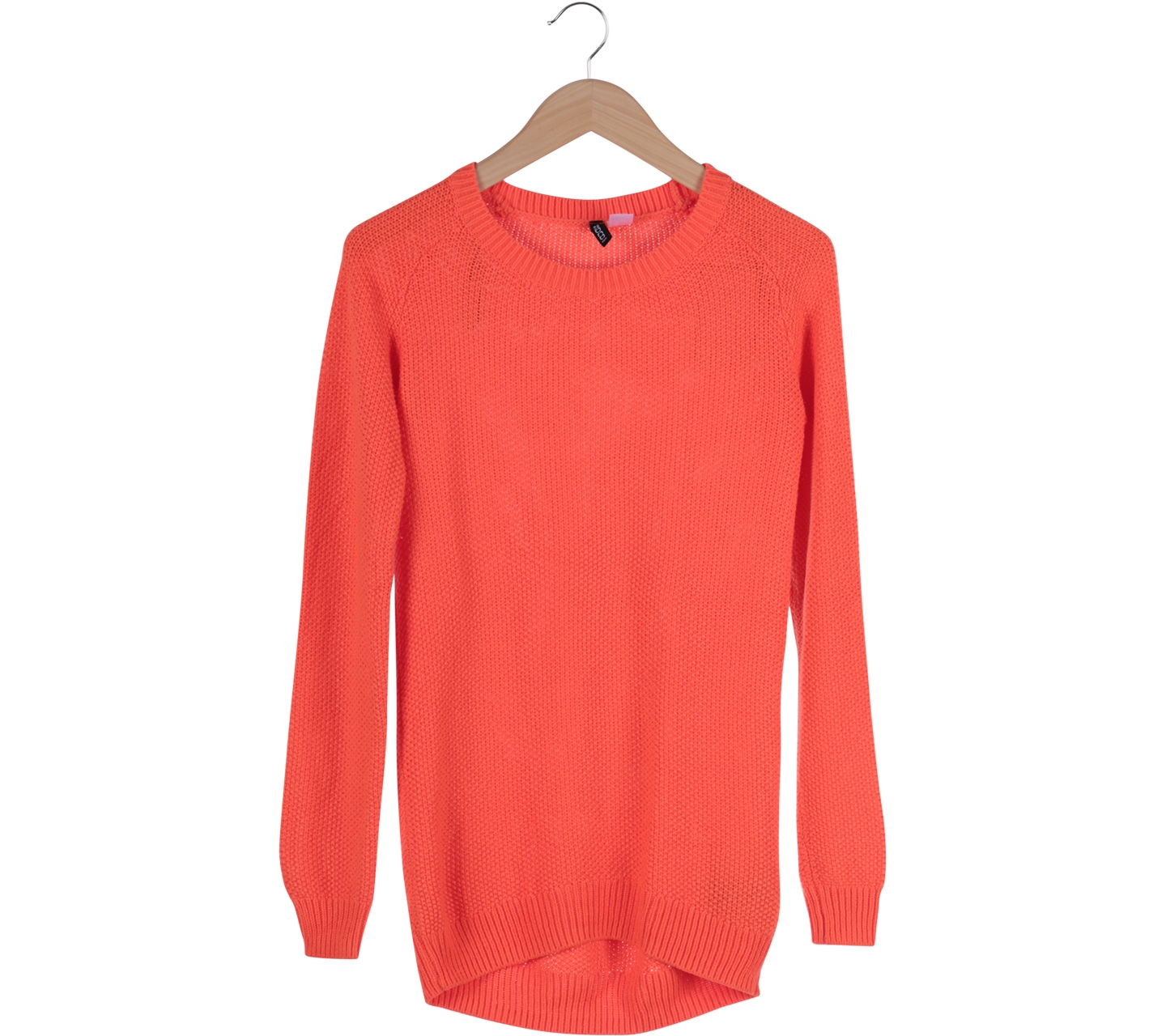 Divided Orange Cable Knitted Sweater