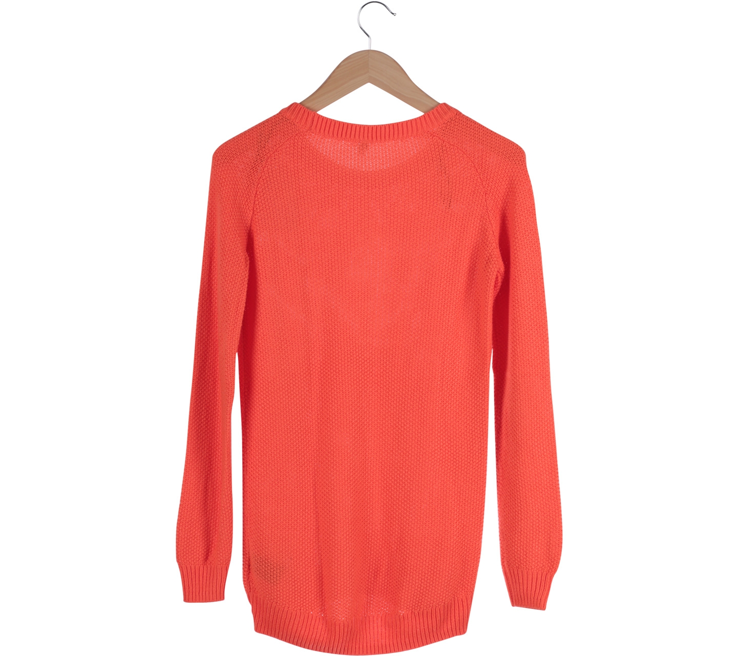Divided Orange Cable Knitted Sweater