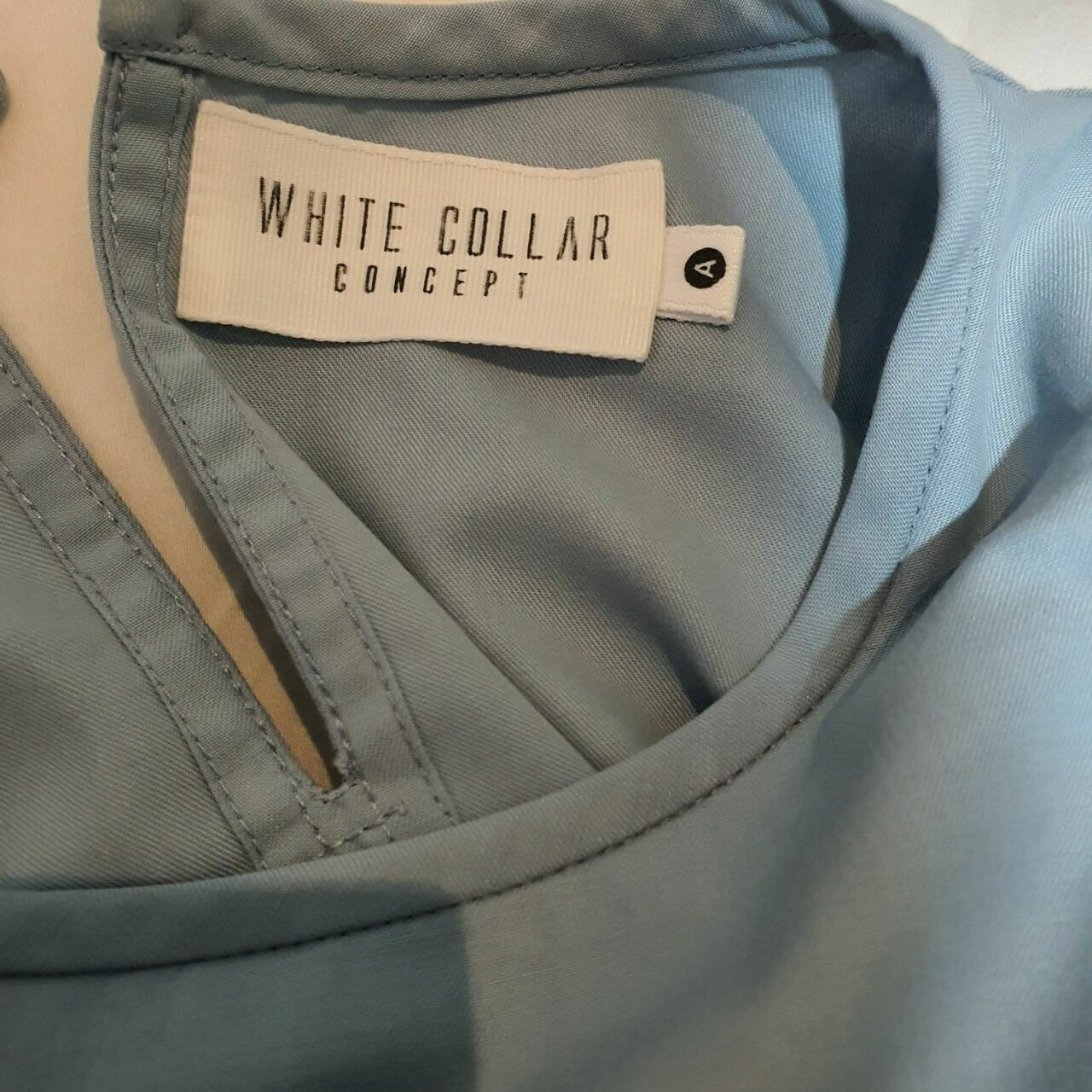 White Collar Concept Blue & Light Blue Blouse