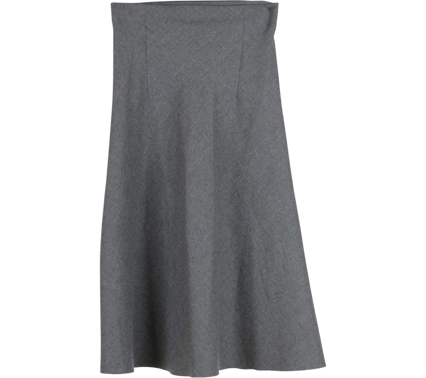 Zara Grey Flare Midi Skirt