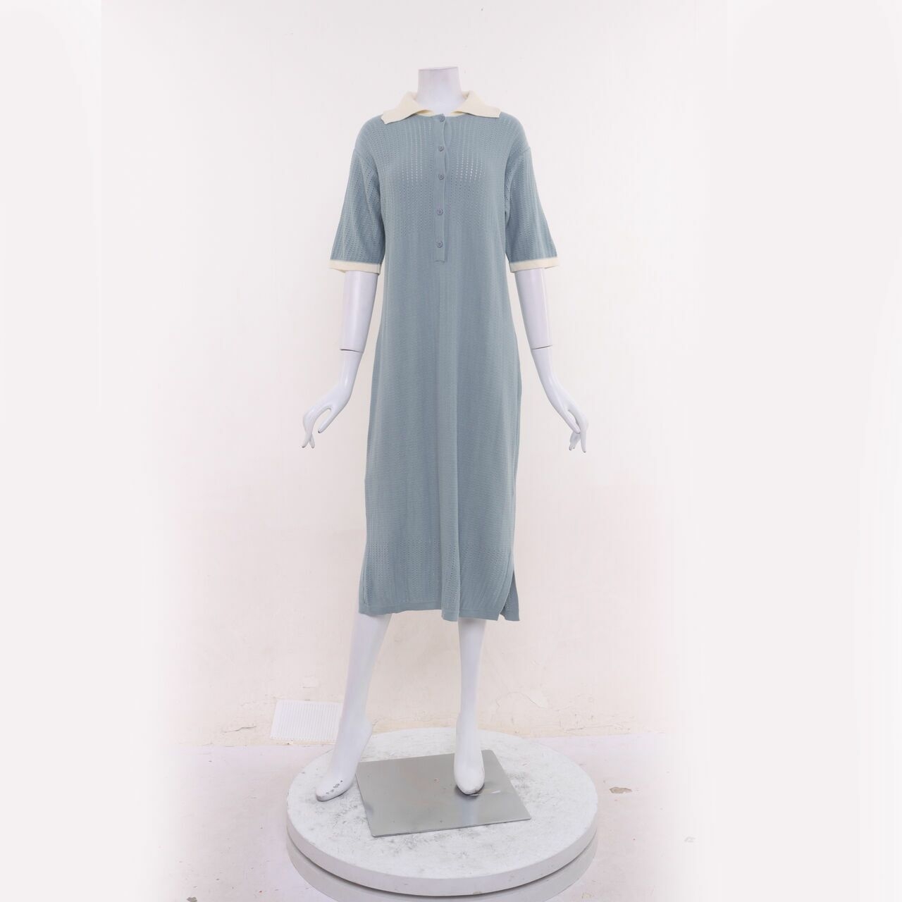 Jii by Gloria Agatha Blue Knit Midi Dress