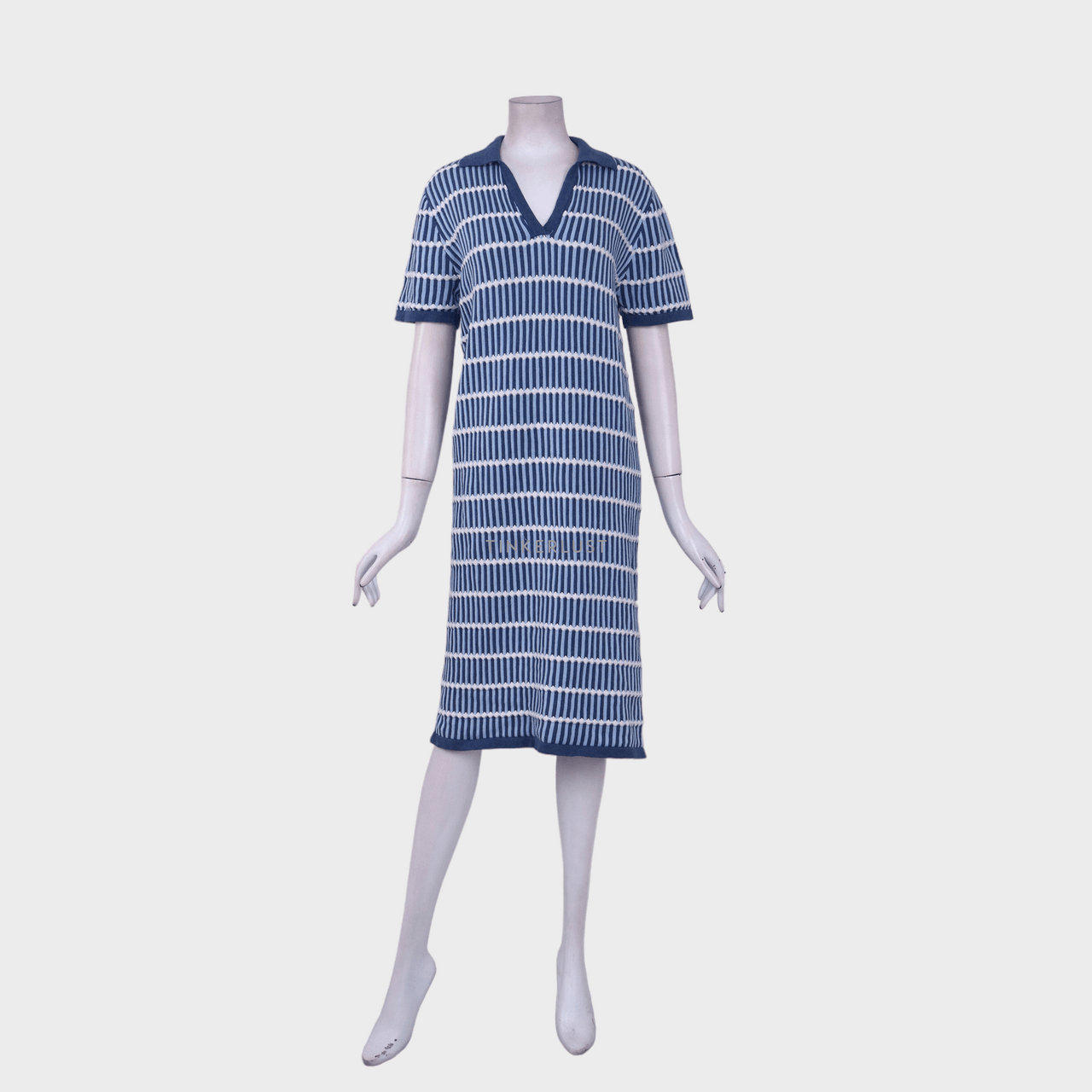 Etni Blue Knit Midi Dress