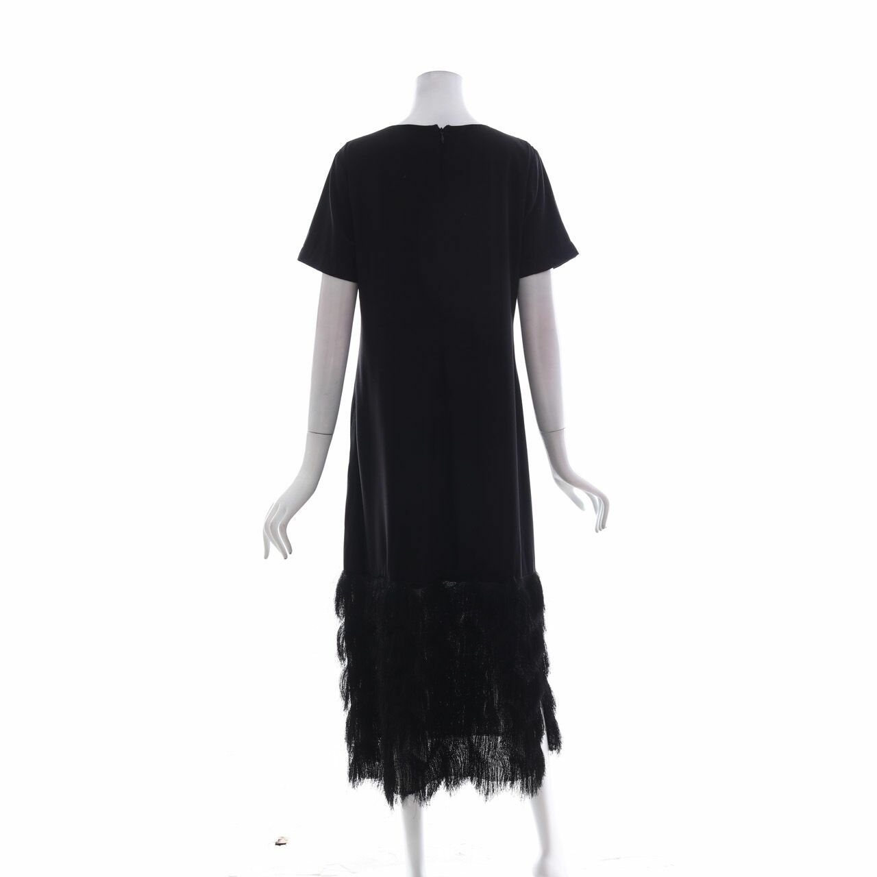 11on11 Black Fringe Midi Dress