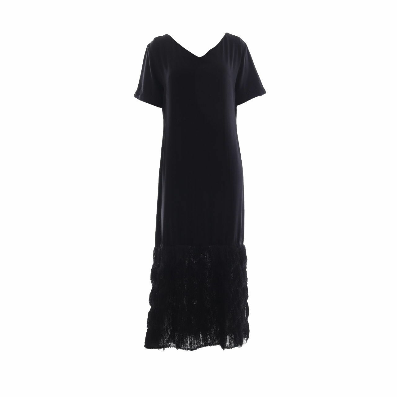 11on11 Black Fringe Midi Dress