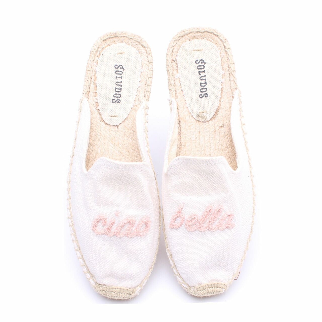 Soludos White Ciao Bella Mule Sandals