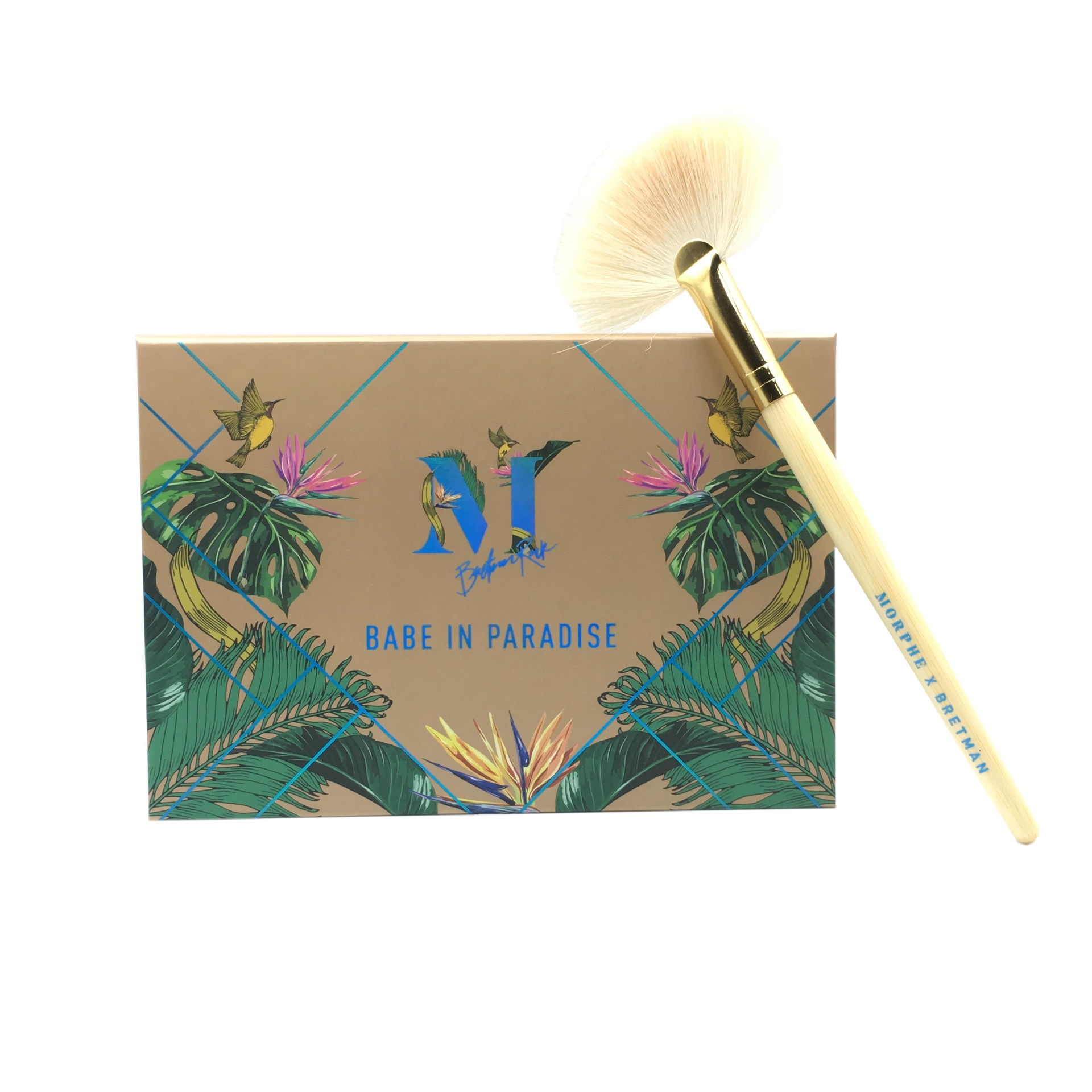 Morphe x Bretman Babe In Paradise Highlighter Palette + Fan Brush Sets and Palette