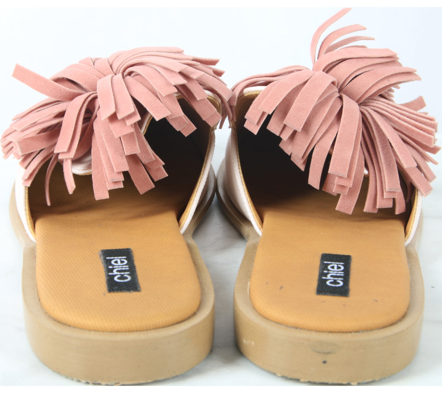 Chiel Pink Fringe Sandals