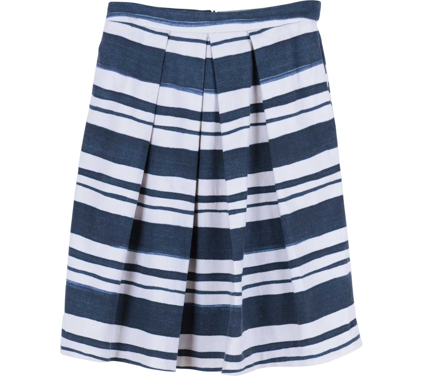 Zara Blue And White Striped Midi Skirt