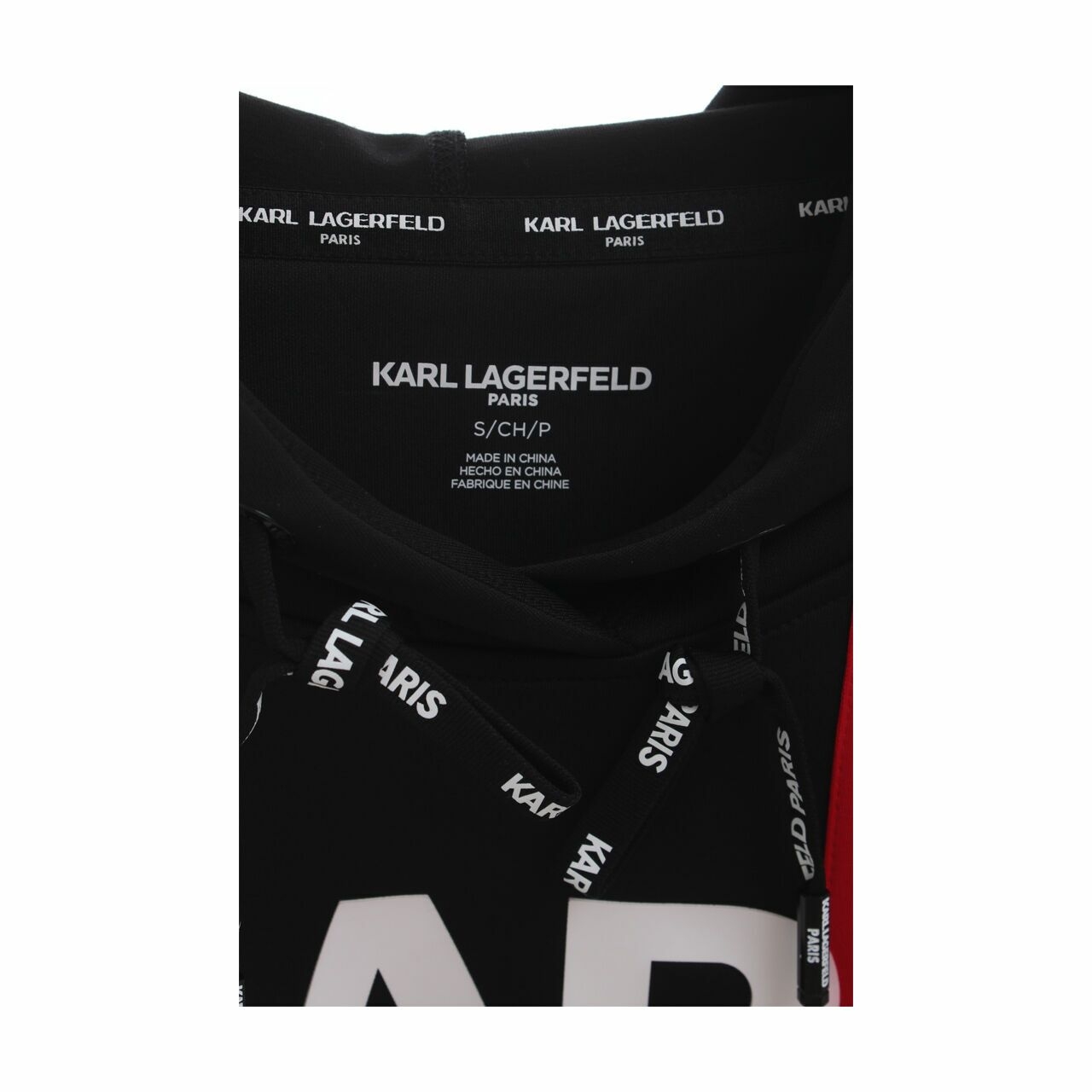 Karl Lagerfeld Stripe Logo Black Hoodie