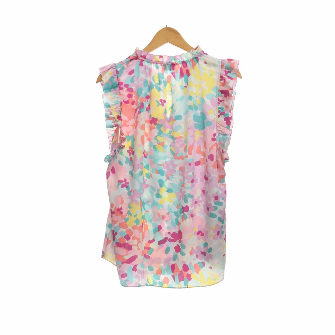 Kate Spade Painted Petals Tie Neck Shell Sleeveless 
