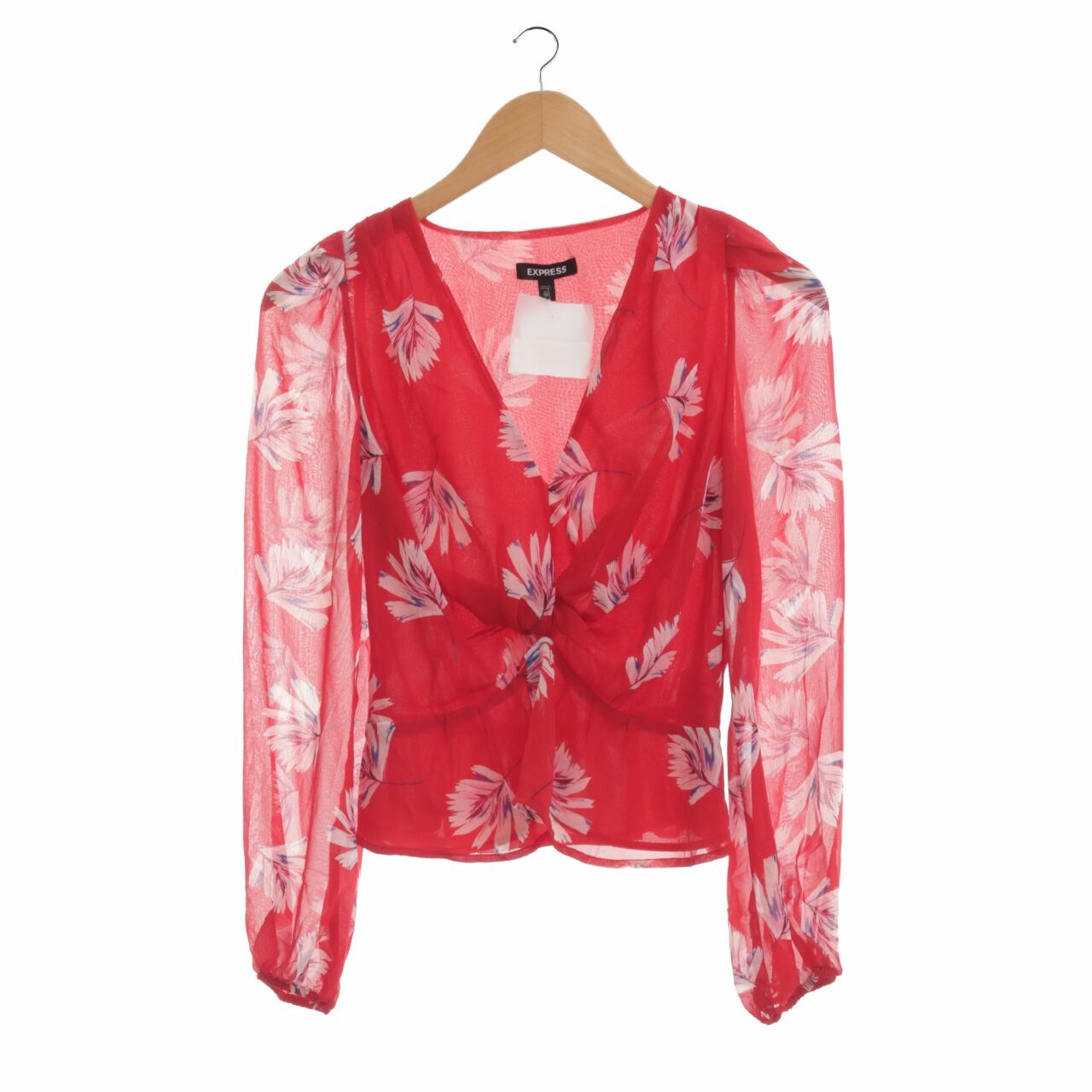 Express Red Floral Blouse