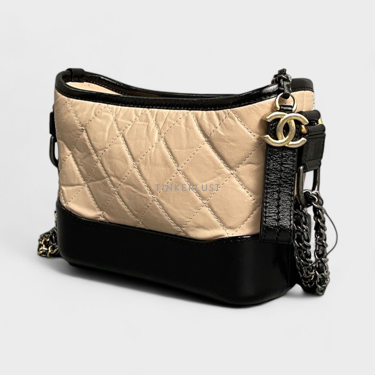 Chanel Quilted Gabrielle Small Hobo Aged Calfskin Shoulder Bag