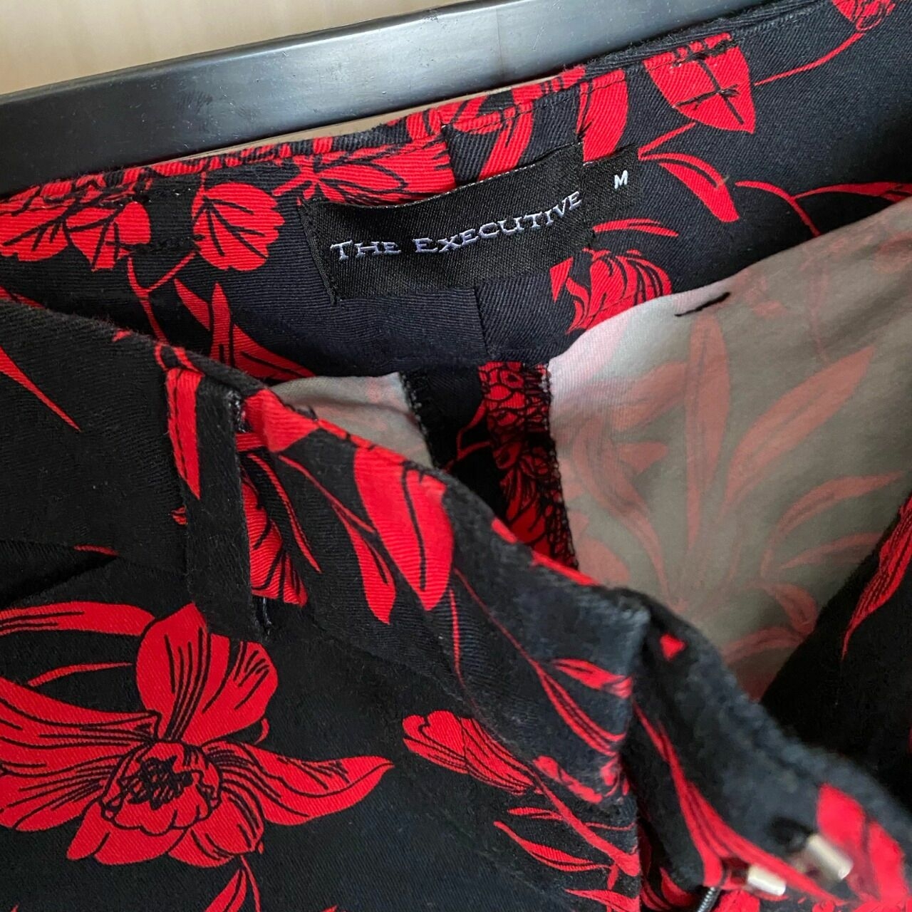 The Executive Red Floral Long Pants