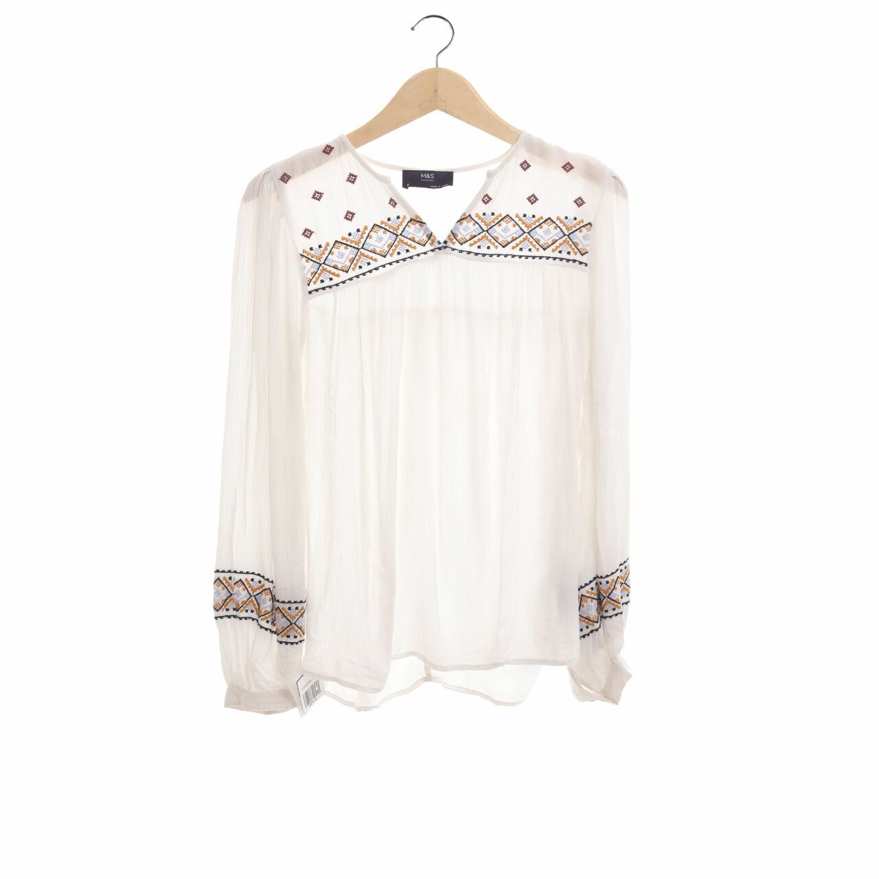 Marks & Spencer White Embroidery Blouse