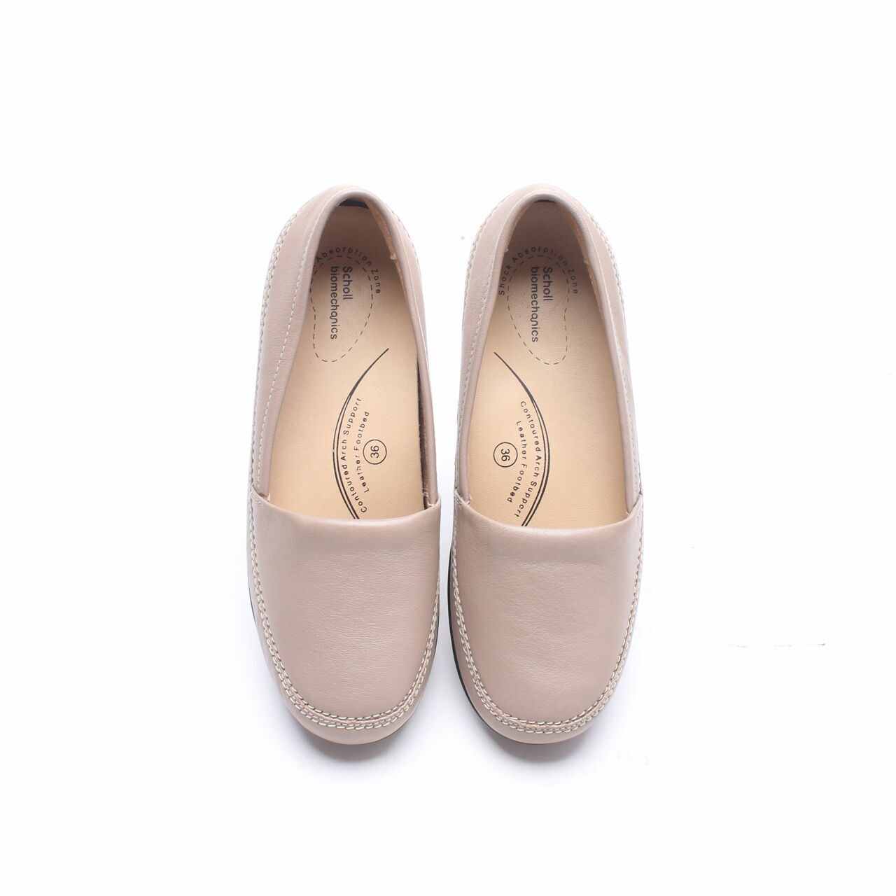 Scholl Katty Taupe Slip On Flats Shoes