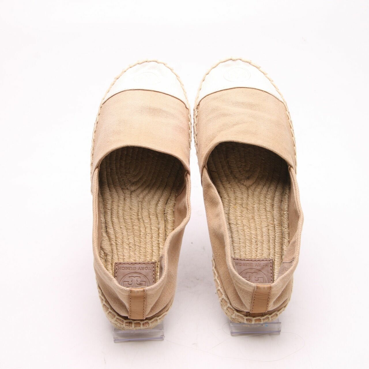 Tory Burch Espadrille Khaki/Ivory Colorblock Flats Shoes