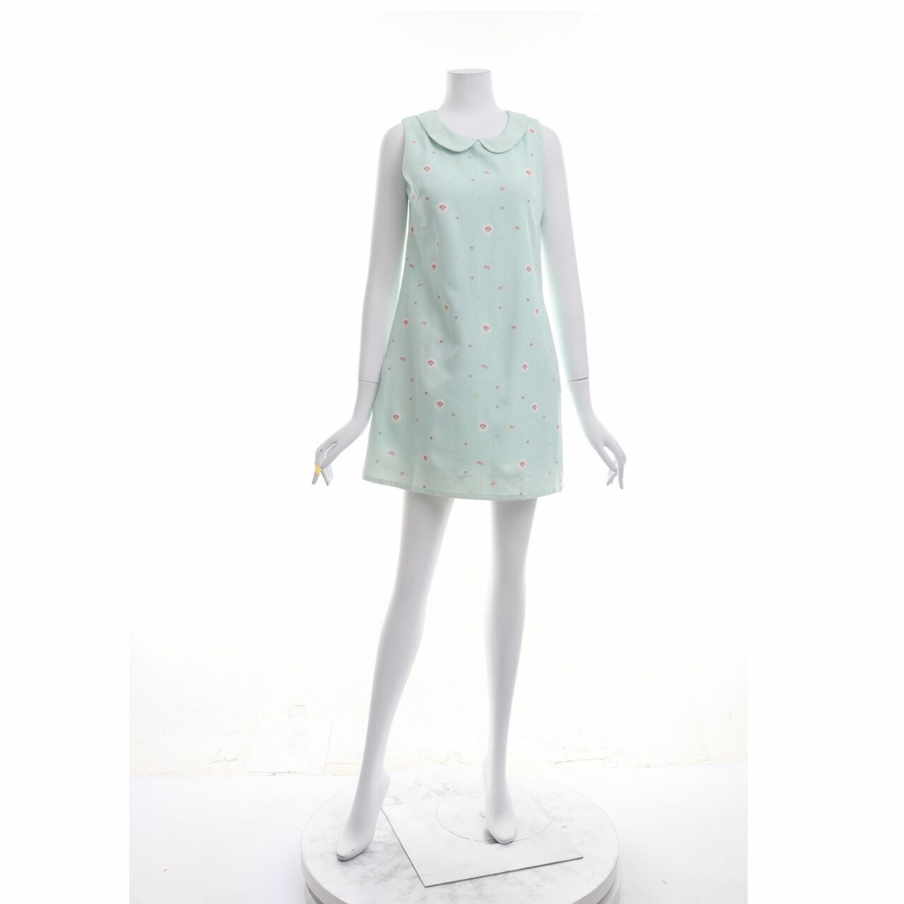 l-zzie Green Patterned Mini Dress
