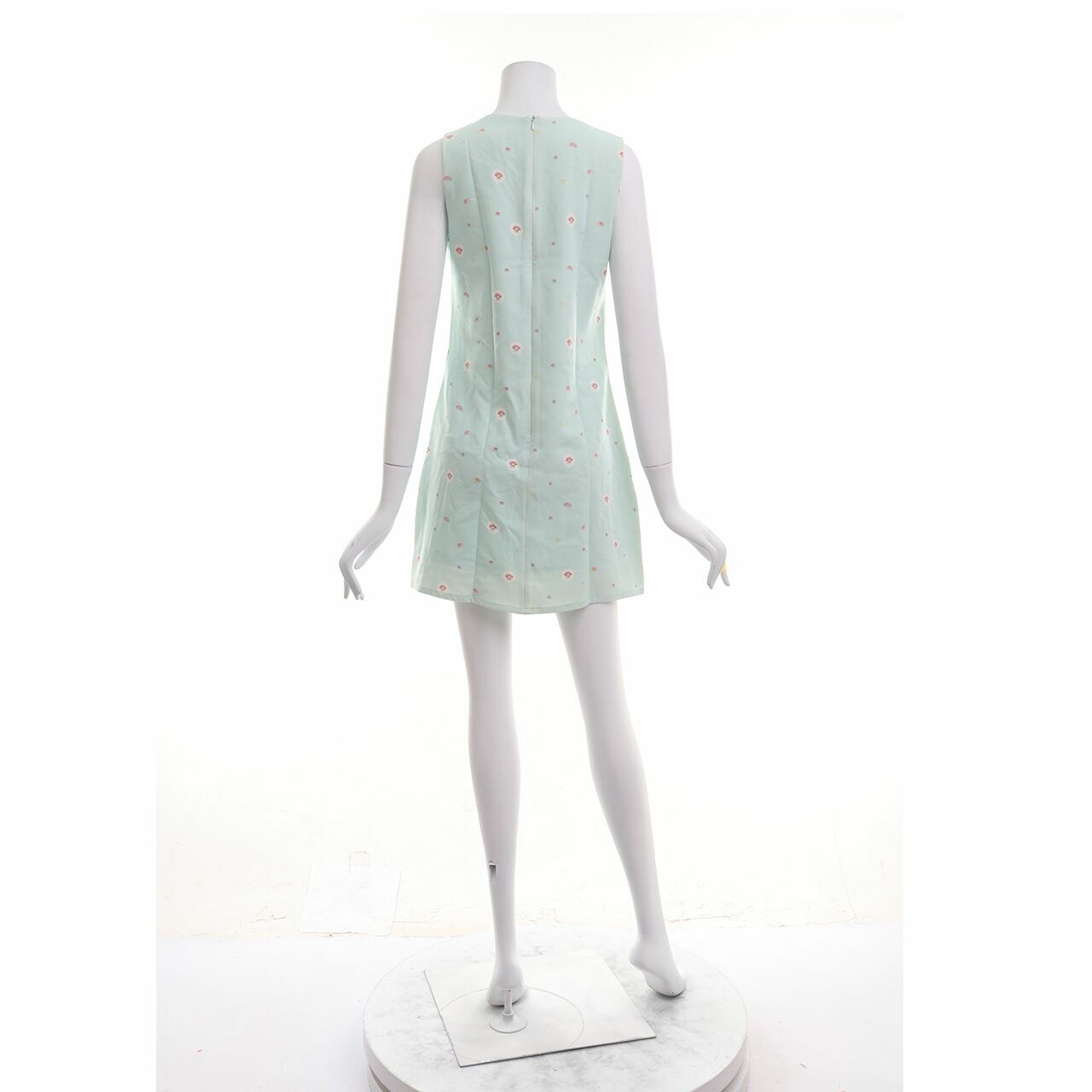l-zzie Green Patterned Mini Dress
