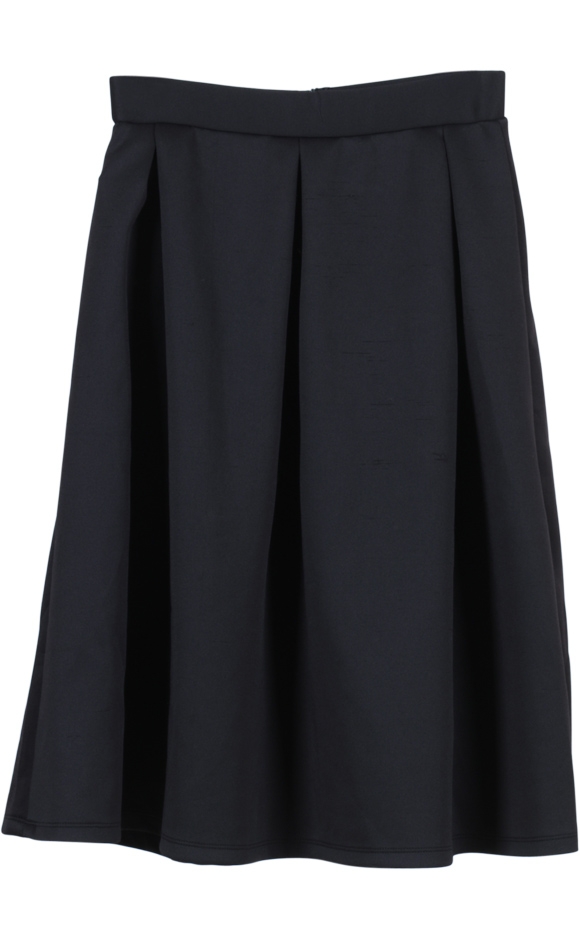 Black Flare Midi Skirt