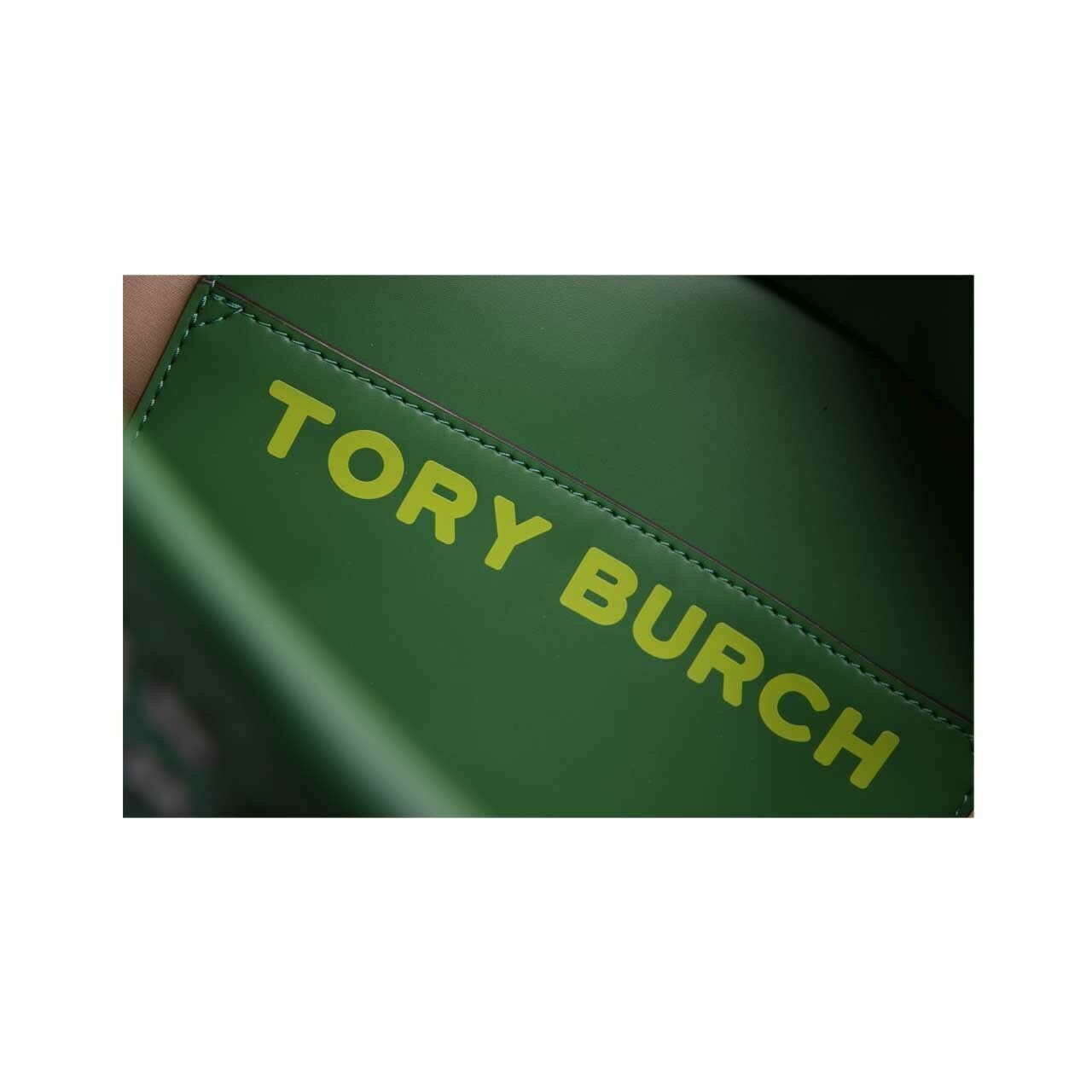 Tory Burch Gemini Link Canvas Green Small Tote Bag