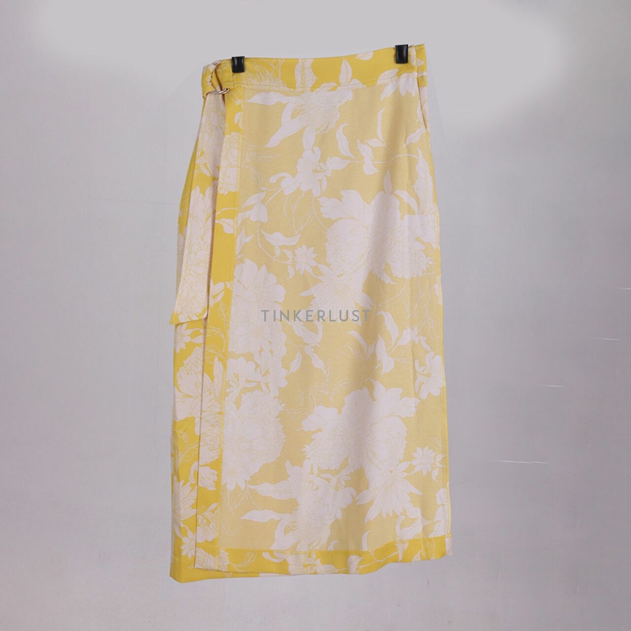 H&M Yellow & White Floral Midi Skirt