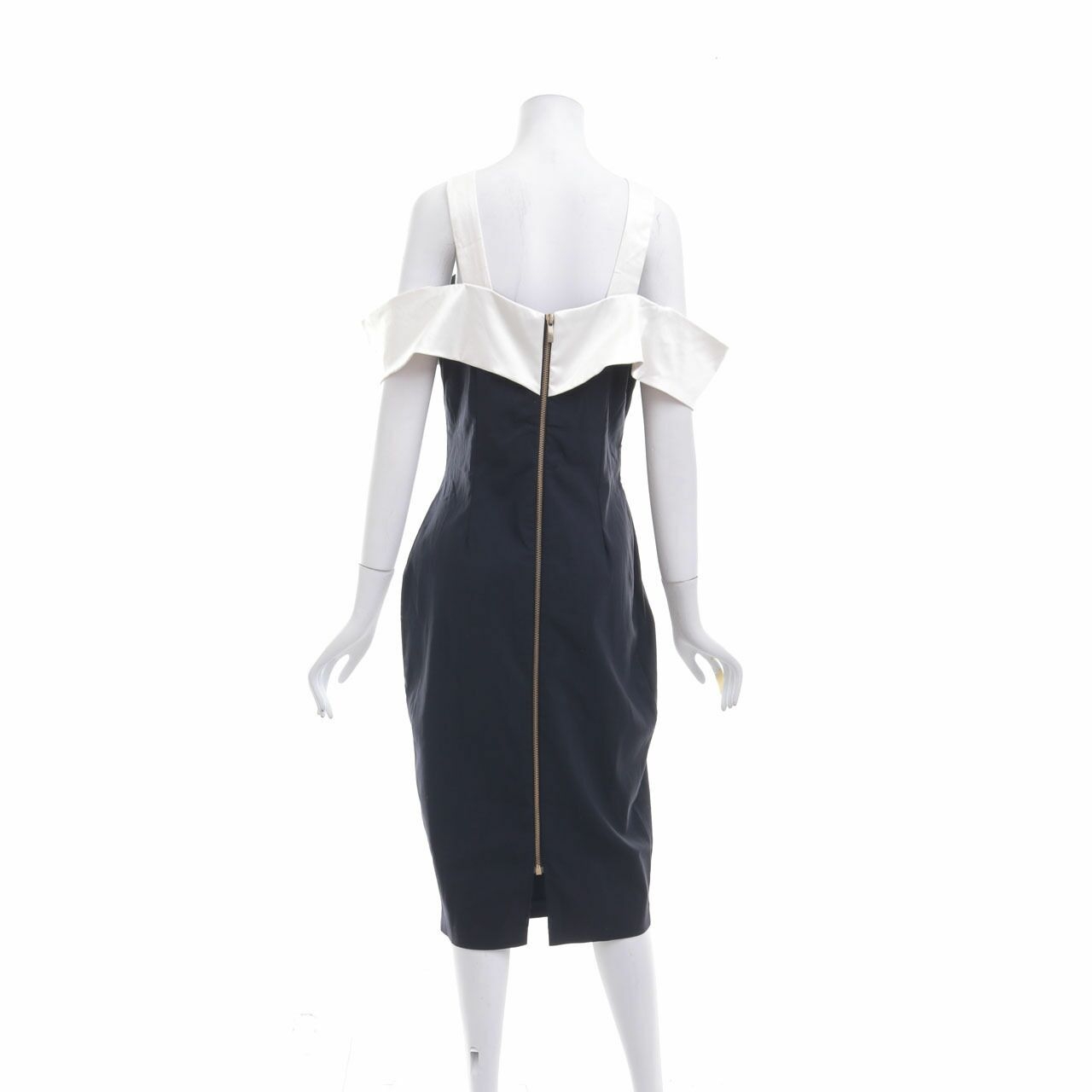 Vesper Navy & Cream Midi Dress