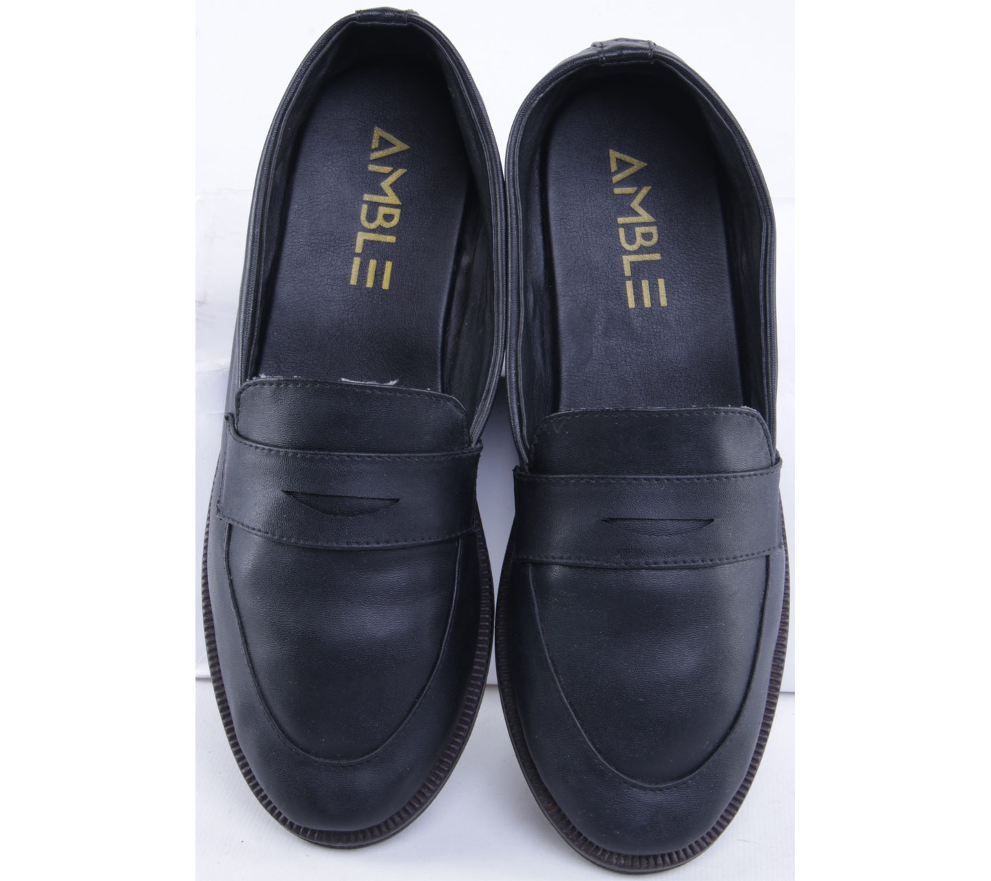 Amble Black Slip On Flat Shoes