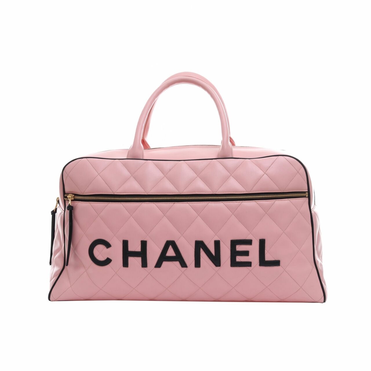 Chanel Tote Duffle Timeless Rare Duffel Overnight Pink Travel Bag