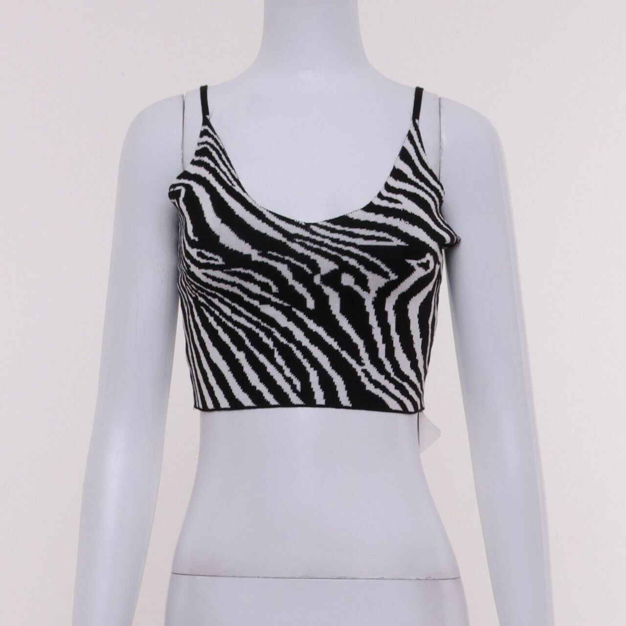 Private Collection Black & White Animal Print Crop Top Sleeveless