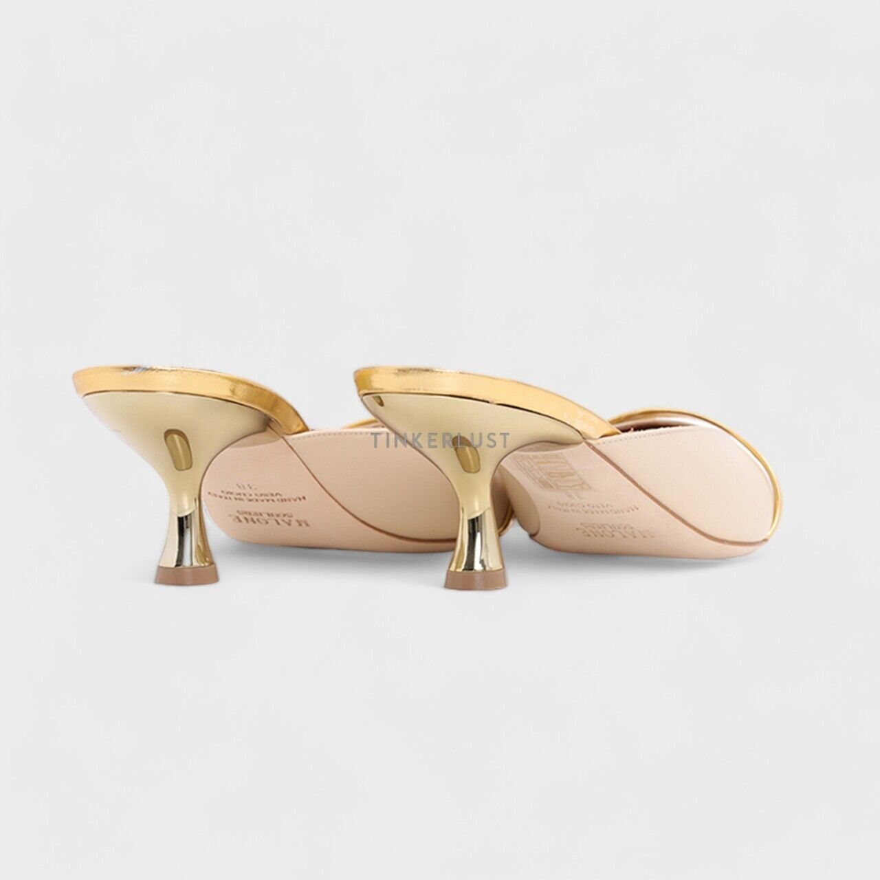 Malone Souliers Keira Mules 45mm Butter Gold Heels