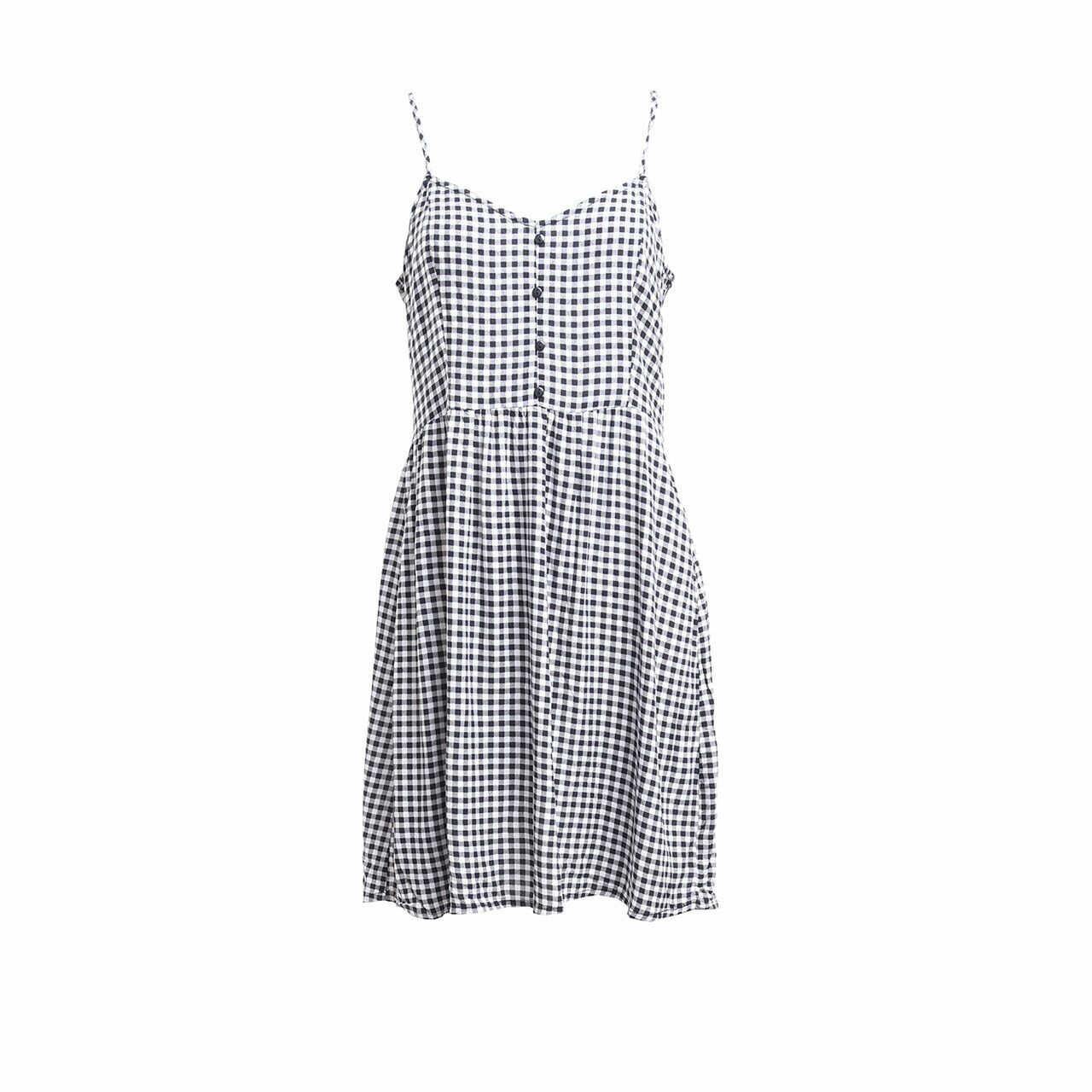 H&M Black & White Plaid Mini Dress