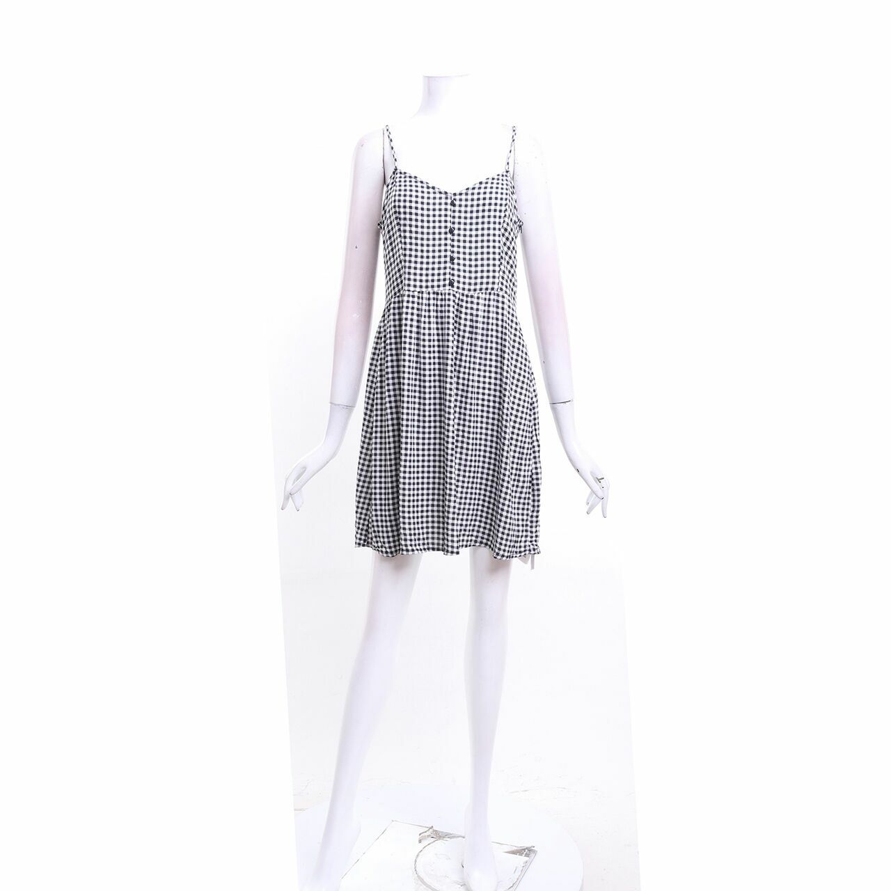 H&M Black & White Plaid Mini Dress