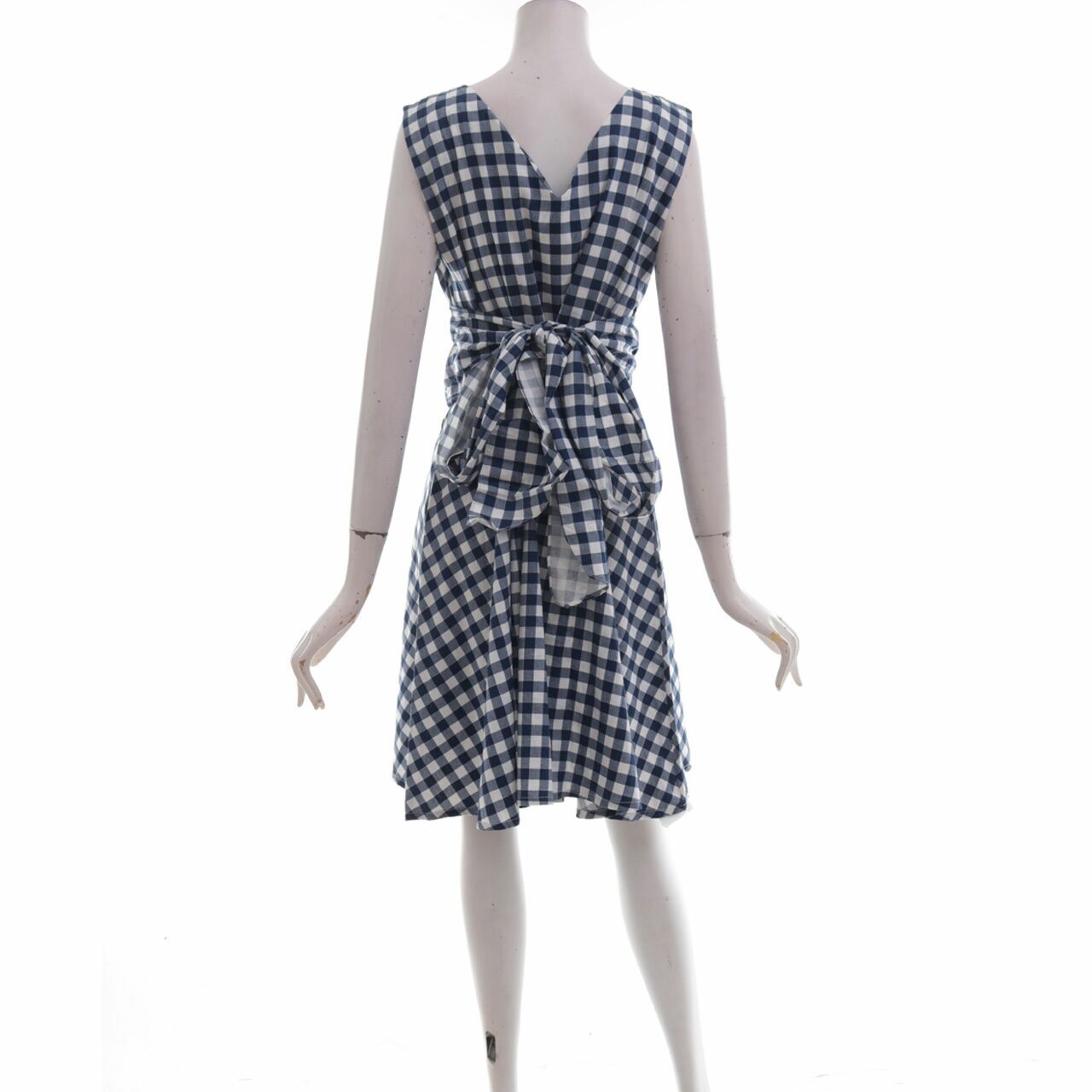 Schoncouture Blue & White Plaid Mini Dress