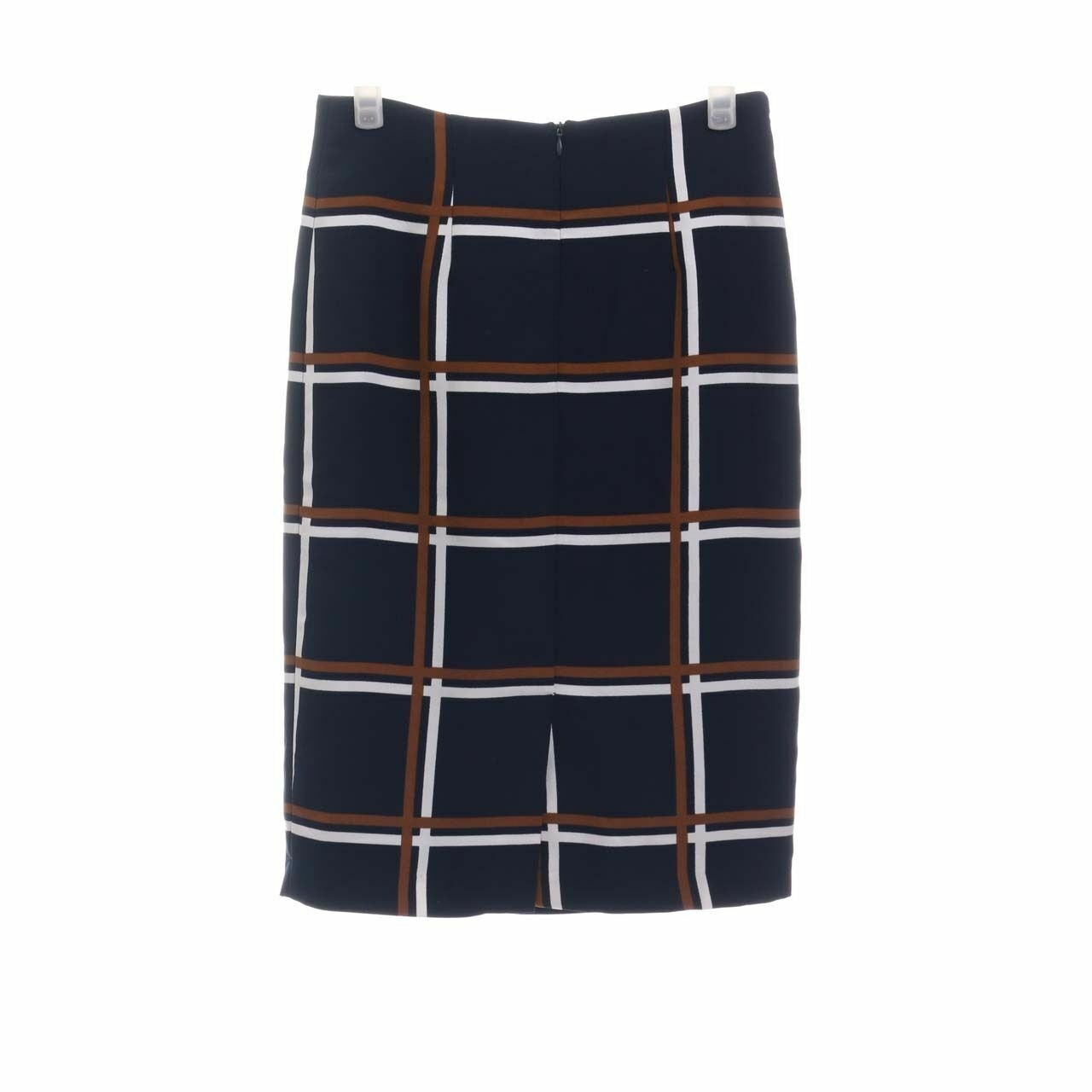 P.S Navy Plaid Midi Skirt