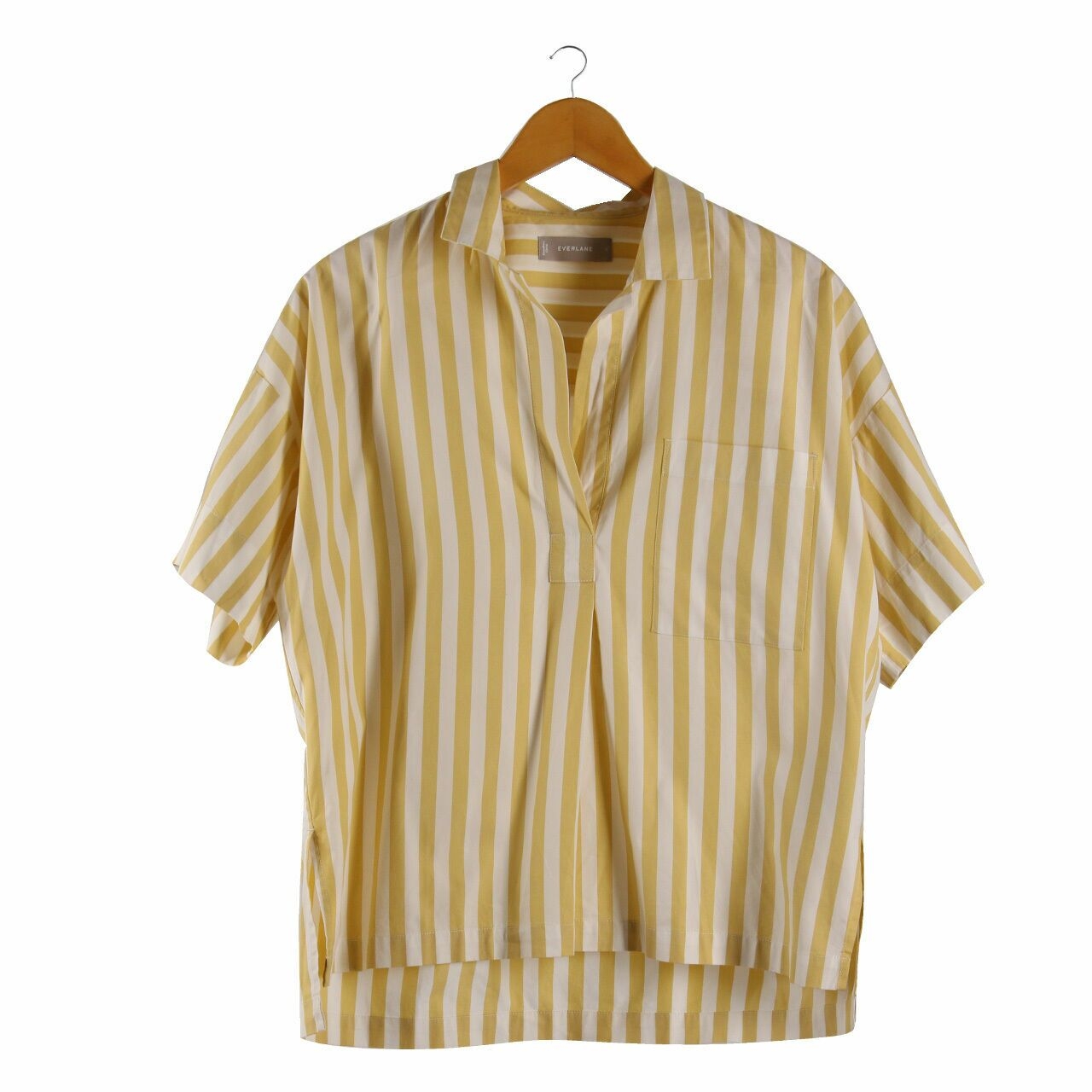 Everlane Yellow & White Stripes Blouse
